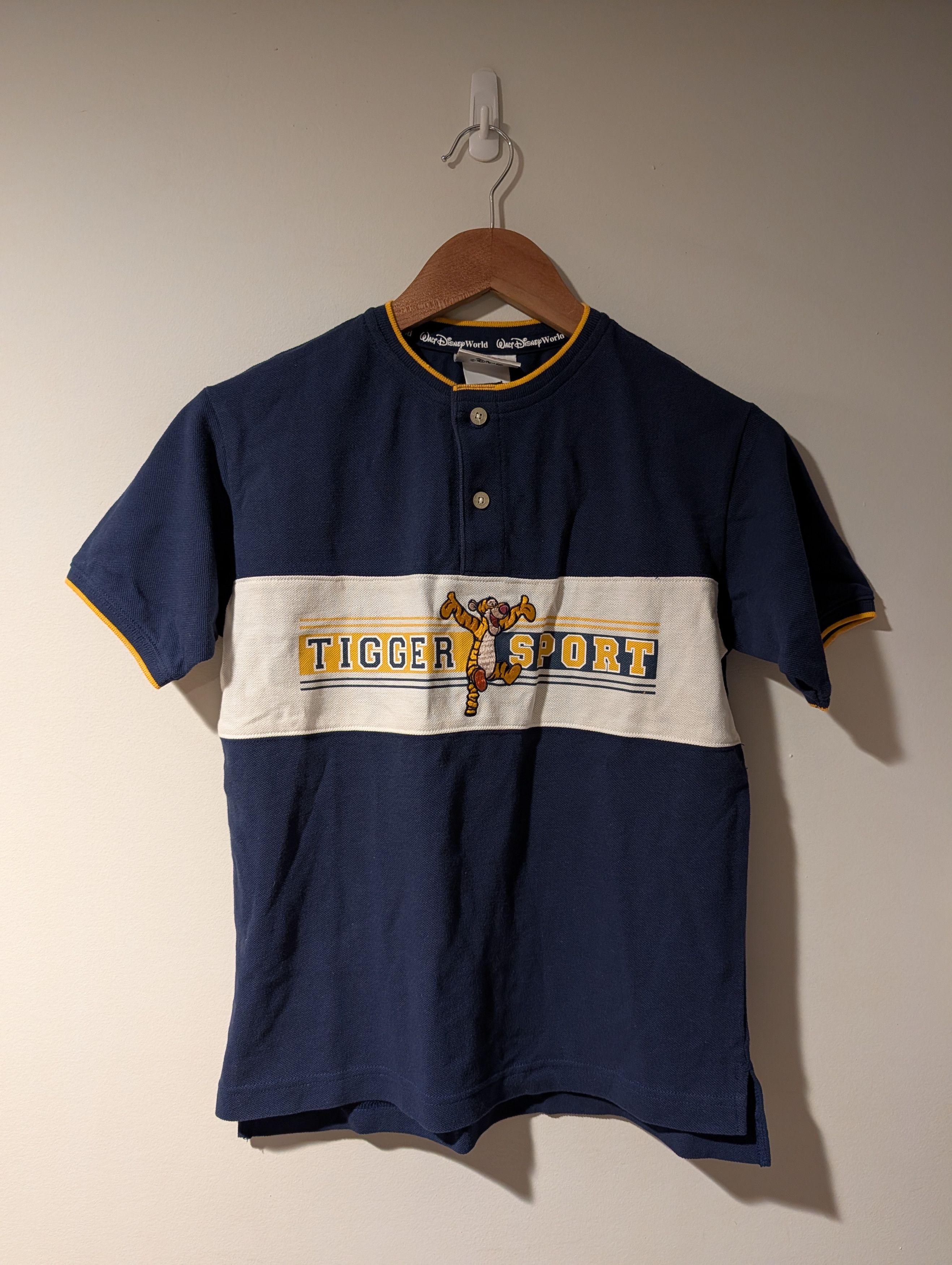 Disney Vintage 90s Walt Disney Kids Kids Large Henley T-Shirt Size US L / EU 52-54 / 3 - 1 Thumbnail