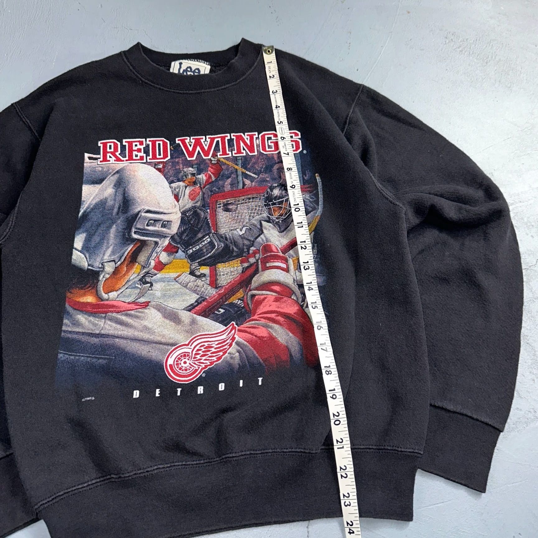 Lee VINTAGE Detroit Red Wings Sweatshirt Lee USA Made 90s NHL Men L Black Crewneck Pullover Size US L / EU 52-54 / 3 - 5 Thumbnail