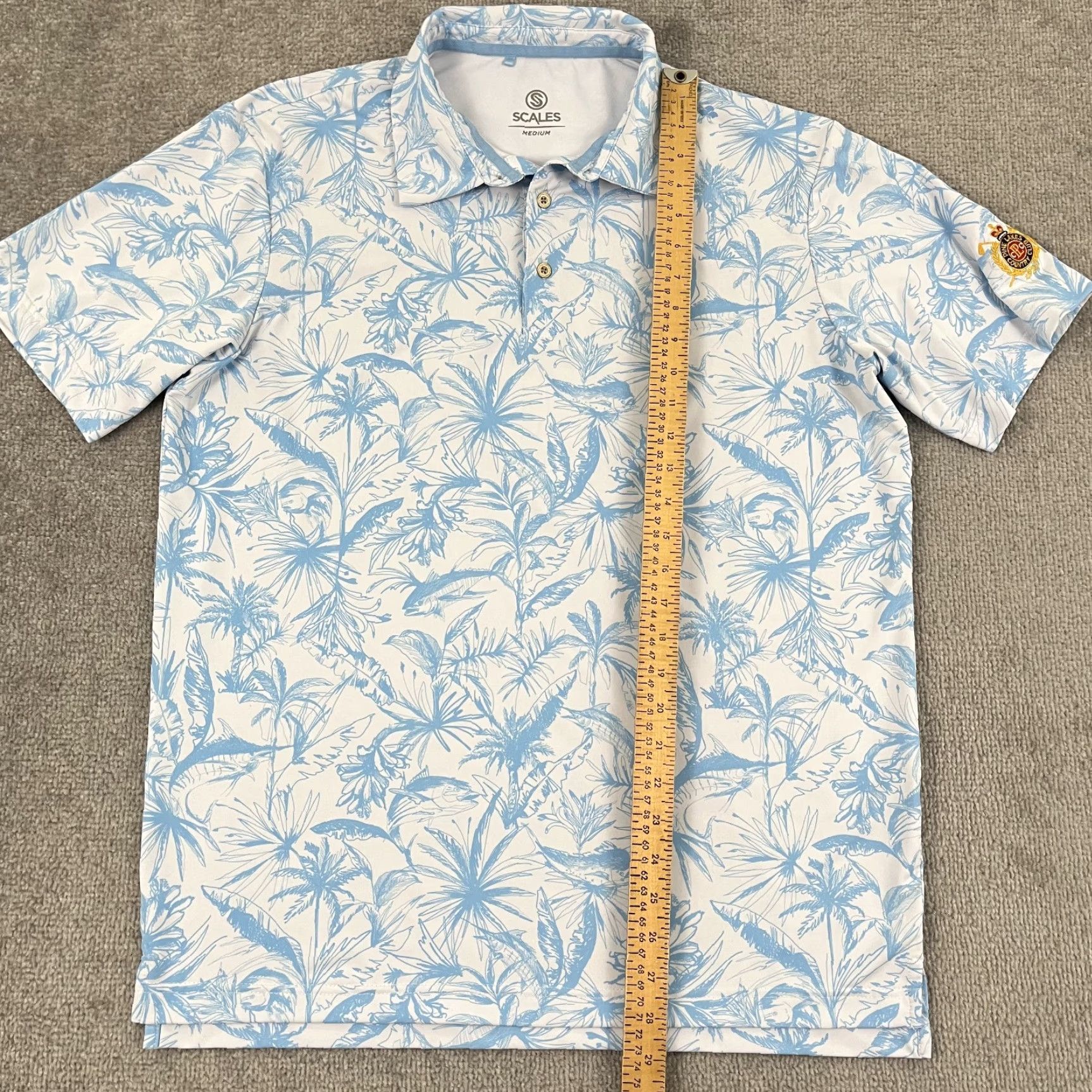 Vintage Pine Lakes Country Club Polo Shirt Mens Medium Fish Floral Performance Golf Sports Logo Shirt Size US M / EU 48-50 / 2 - 5 Thumbnail