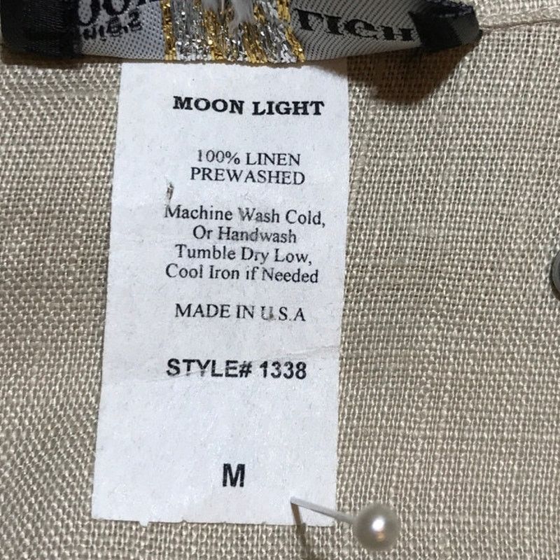 Other Connie’s Moon Light Tan V-Neck Long-Sleeve Linen Jacket M Size M / US 6-8 / IT 42-44 - 4 Thumbnail