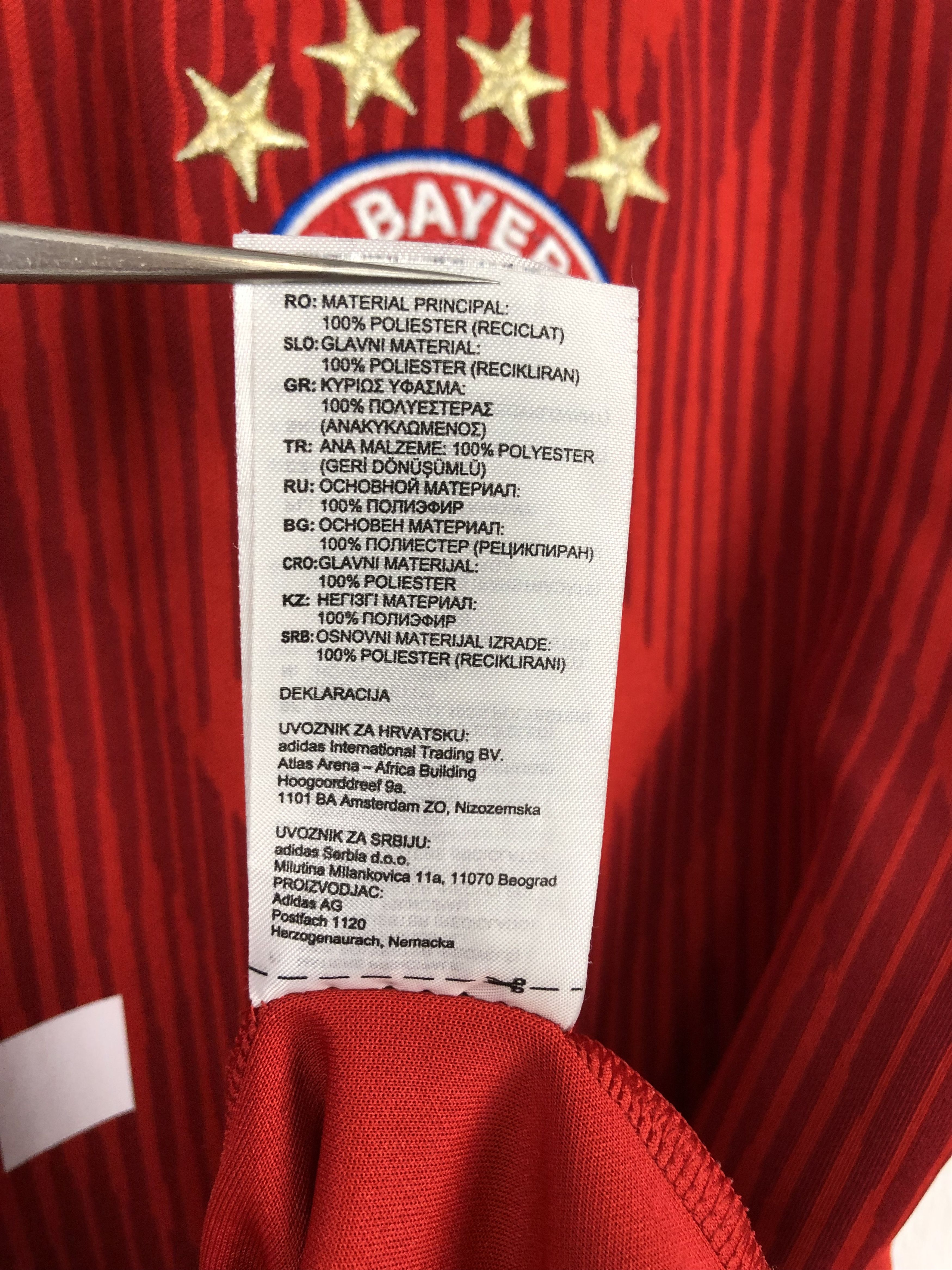 Adidas Bayern Munich football shirt 2018 Soccer #10 Robben Jersey Size US L / EU 52-54 / 3 - 13 Thumbnail
