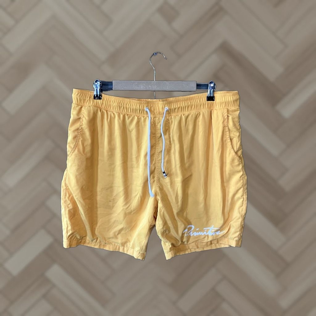 Primitive VINTAGE Primitive Apparel Mens Yellow Swim Trunks w/ Lining Size XL w/ Drawstring Size ONE SIZE - 1 Thumbnail