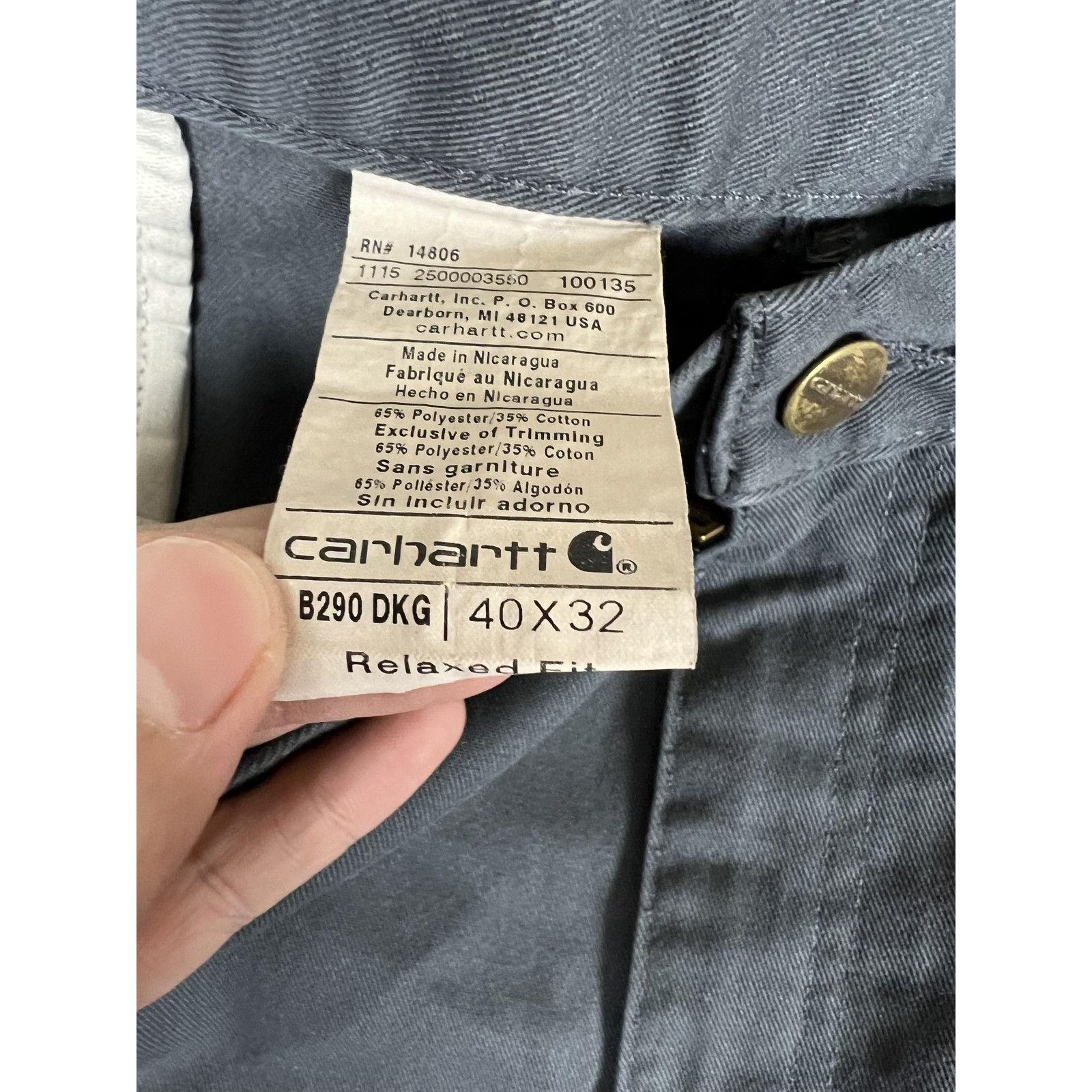 Carhartt VTG Carhartt Pants Mens 40x32 Gray Relaxed Fit Chino Straigh Size US 40 / EU 56 - 5 Thumbnail