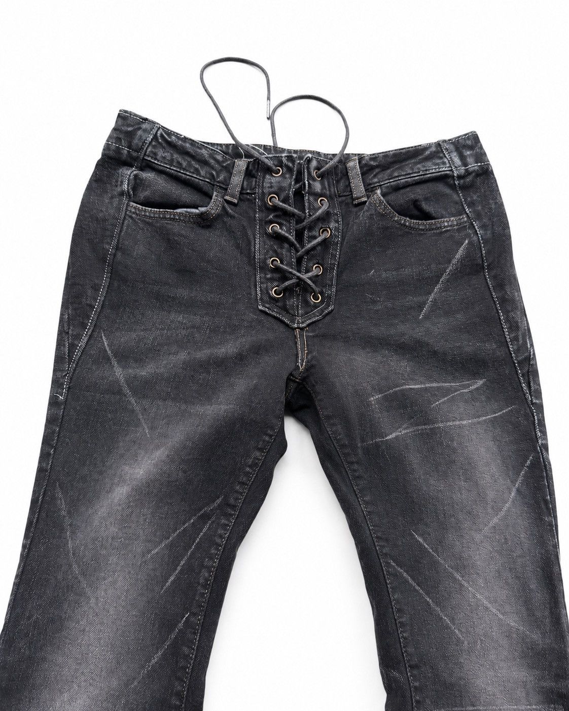 Japanese Brand Cute Georgia Love lace up flare jeans Size US 26 / EU 42 - 2 Thumbnail