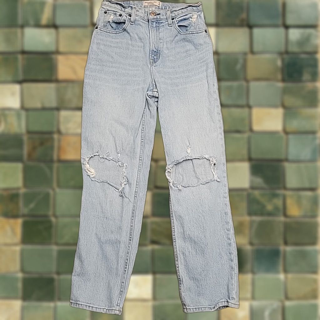Abercrombie & Fitch VINTAGE Abercrombie & Fitch Jeans Women 27 4s Blue 90s Straight Ultra High Rise 5-Pocket Denim Cotton Blend Zip Womens Size 27" / US 4 / IT 40 - 1 Thumbnail