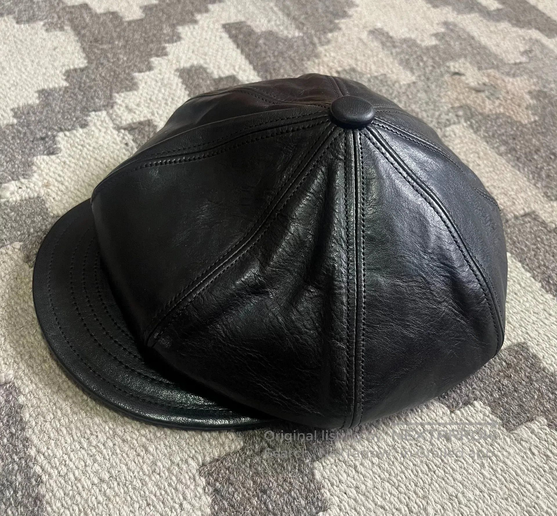 BLACK SIGN Black Sign Horsehide Newsboy Cap Japan. Size ONE SIZE - 4 Thumbnail