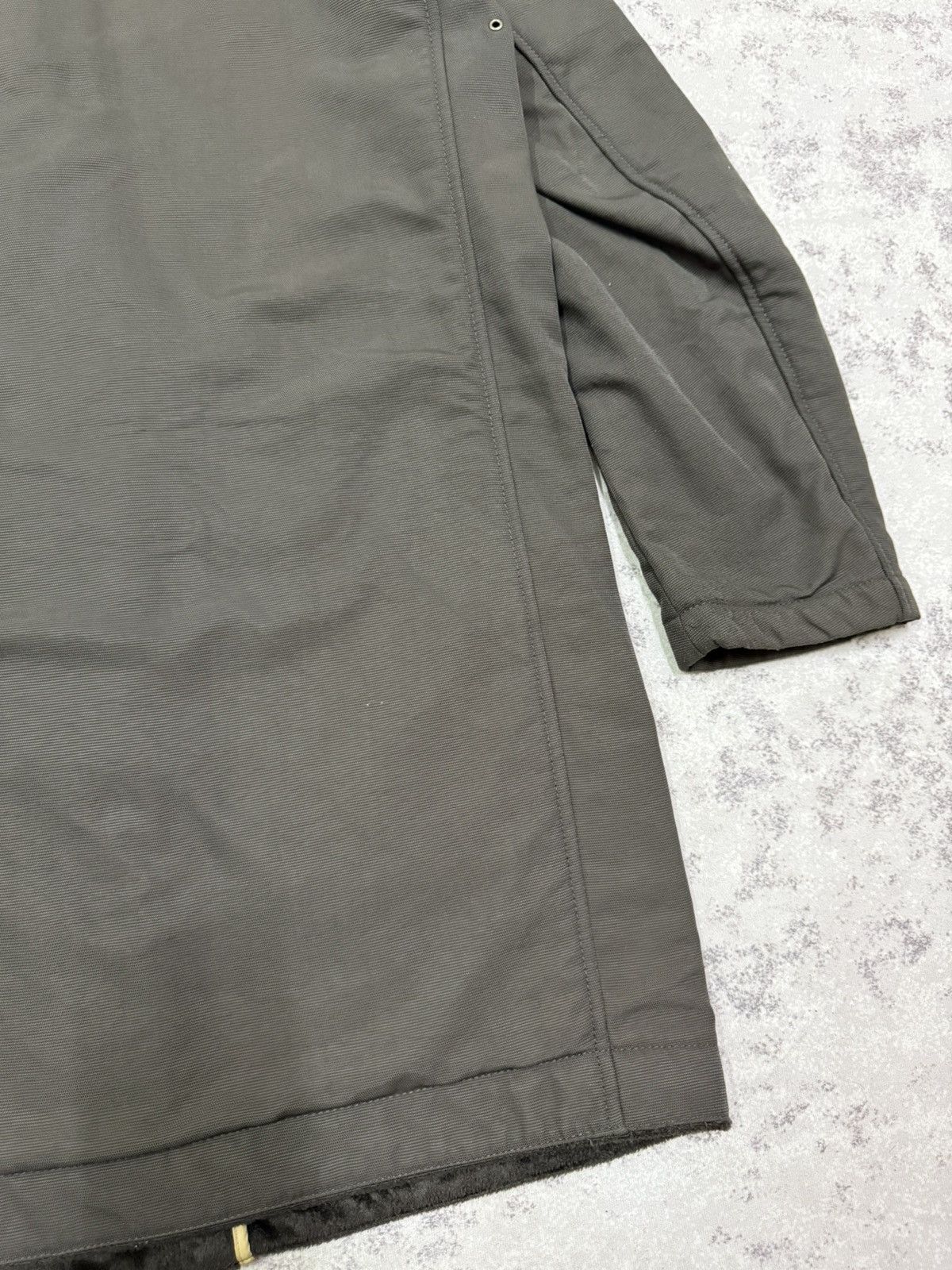 Jun Men Velvet Lined Parka Jacket Dark Green