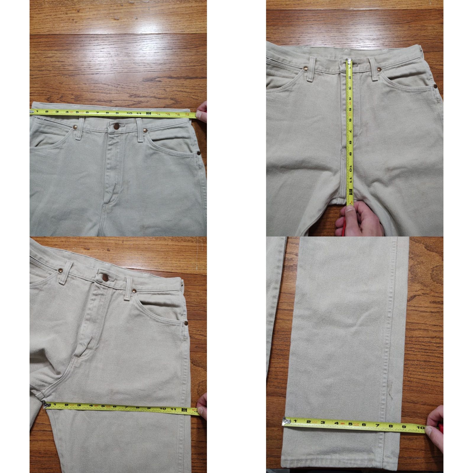 VINTAGE Wrangler Cowboy Cut Jeans Mens 32x35 Denim Tan 5-Pocket Western USA Made 90s Cowboy Mens Wrangler