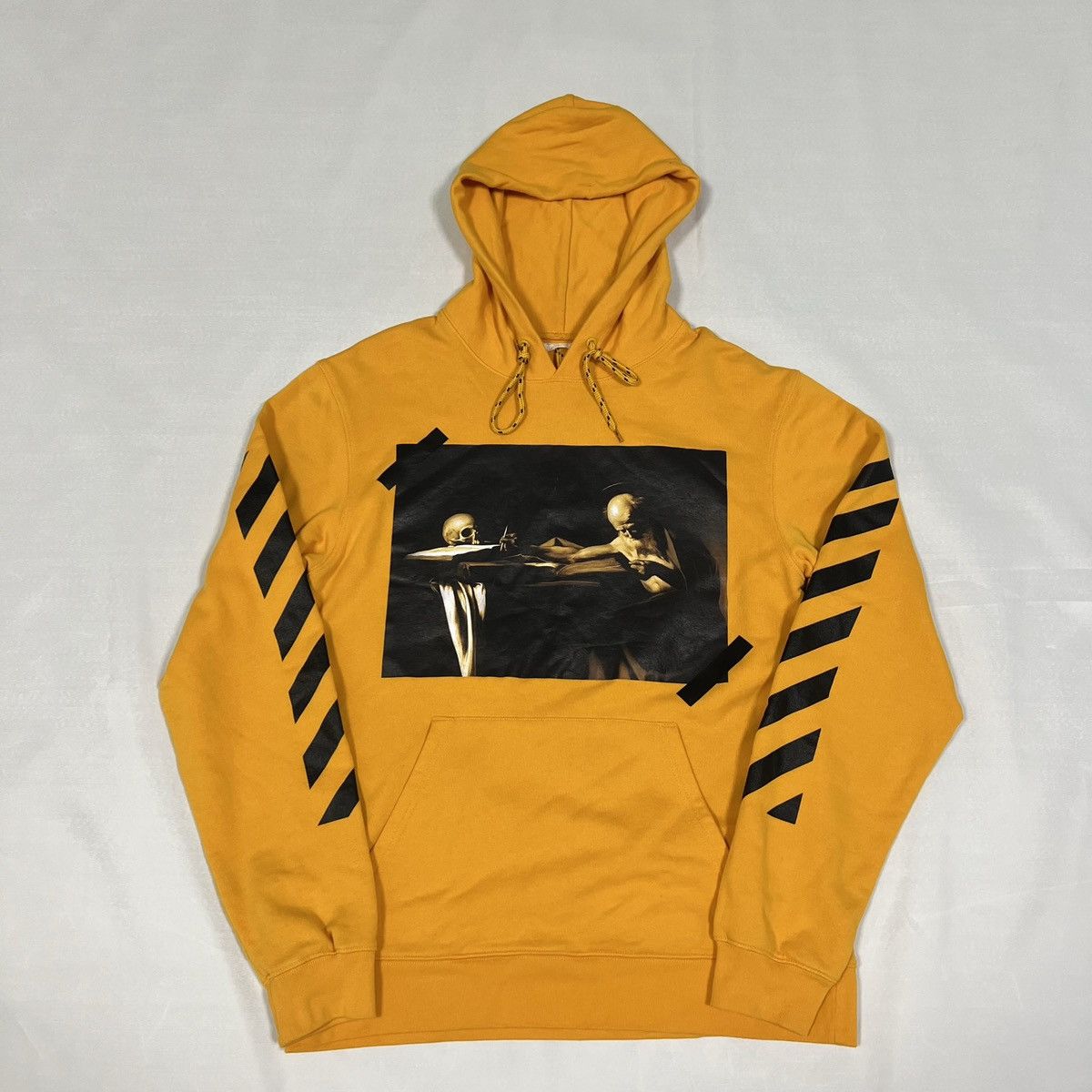 image of Off White Off-White Fw14 Caravaggio Skull 13 Hoodie in Yellow, Men's (Size Medium)