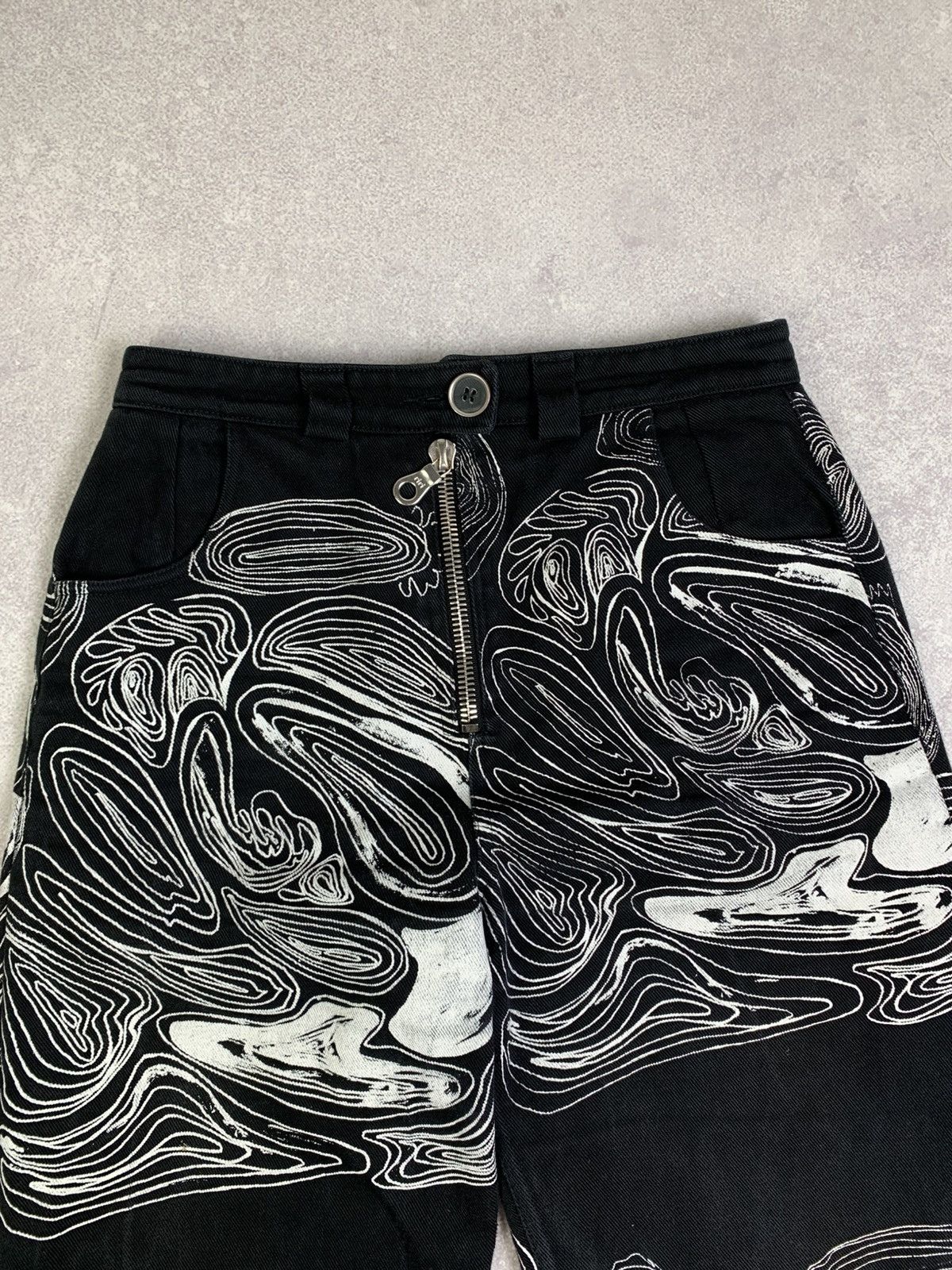 Drain Gang Archive Claire Barrow Flared Jeans Size 27" / US 4 / IT 40 - 10 Thumbnail