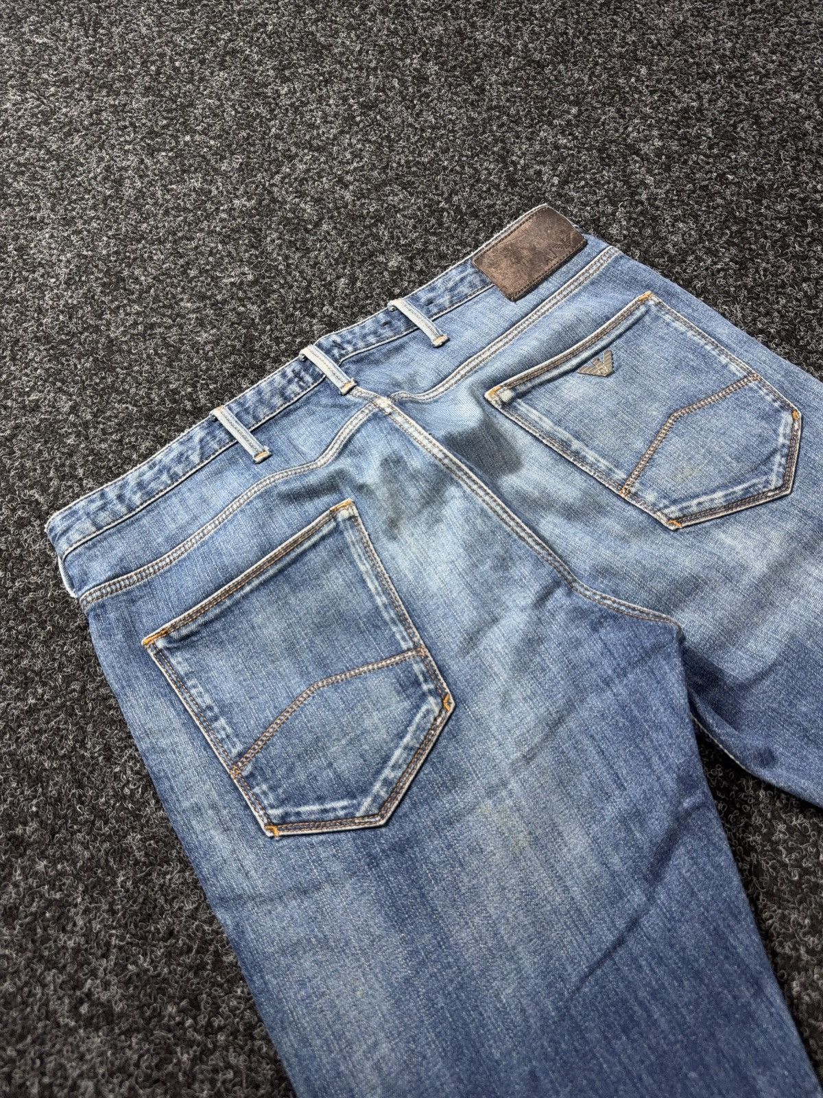 Giorgio Armani 00s AJ Armani Jeans J06 Slim Fit Dirty Distressed Jeans Size US 33 - 19 Thumbnail