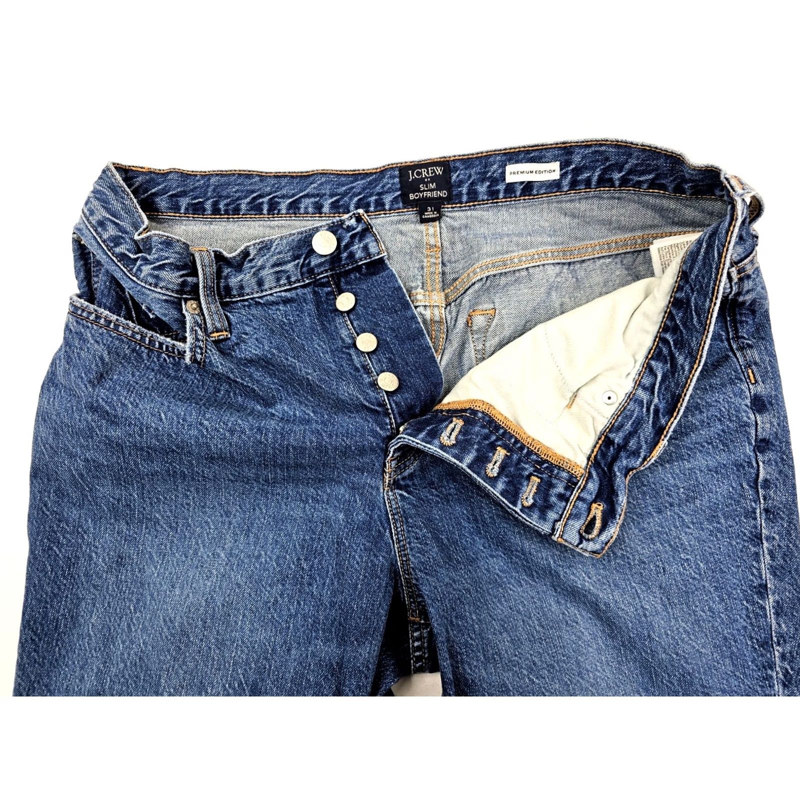 J.Crew J.CREW Slim Boyfriend Premium Edition Jeans Women 31 Distressed Medium Wash 5-Pocket Denim Jeans Mens? No Size 24" / US 00 / IT 34 - 6 Thumbnail