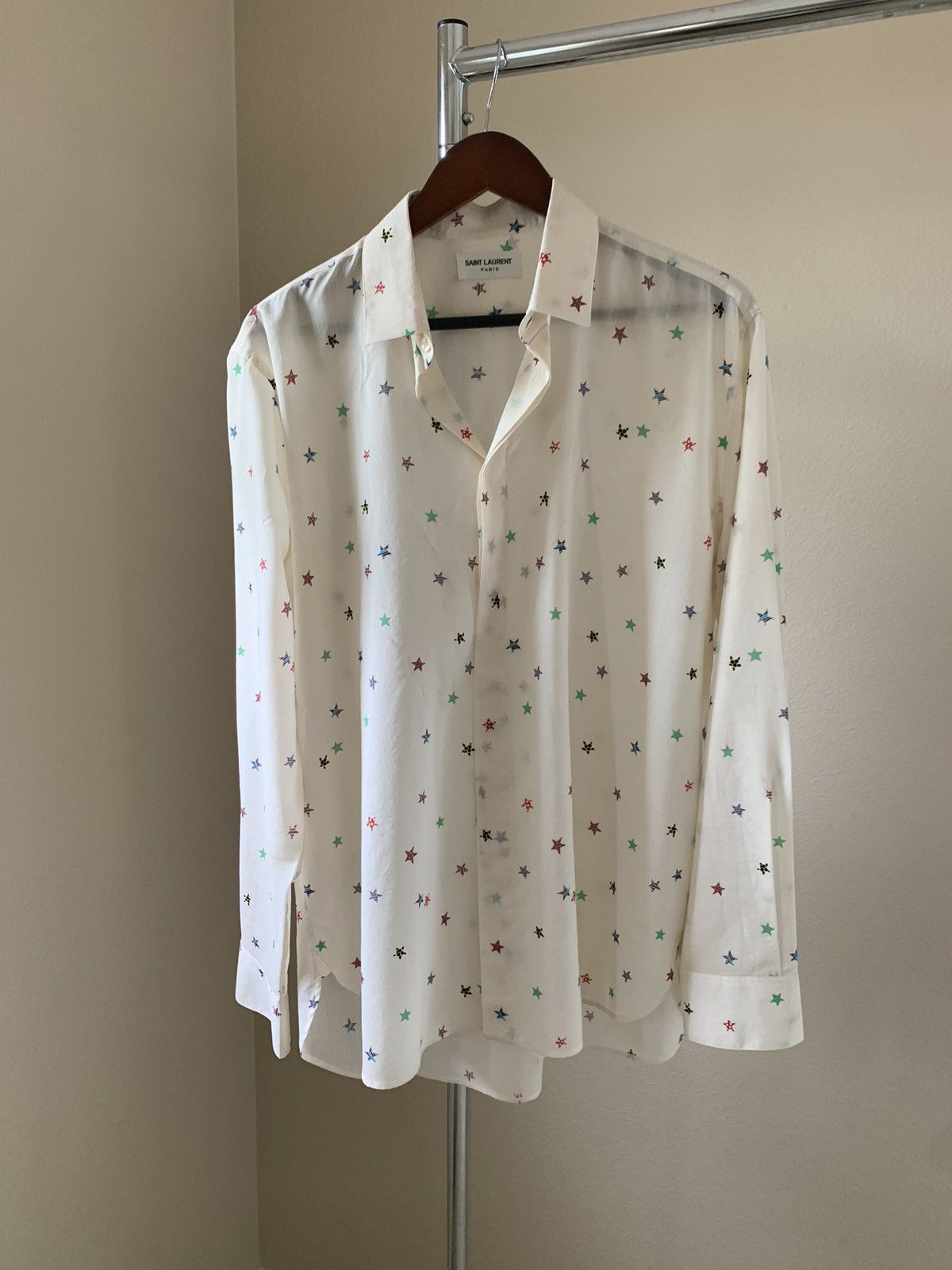 Saint Laurent Paris Saint Laurent star print shirt Size US L / EU 52-54 / 3 - 5 Thumbnail