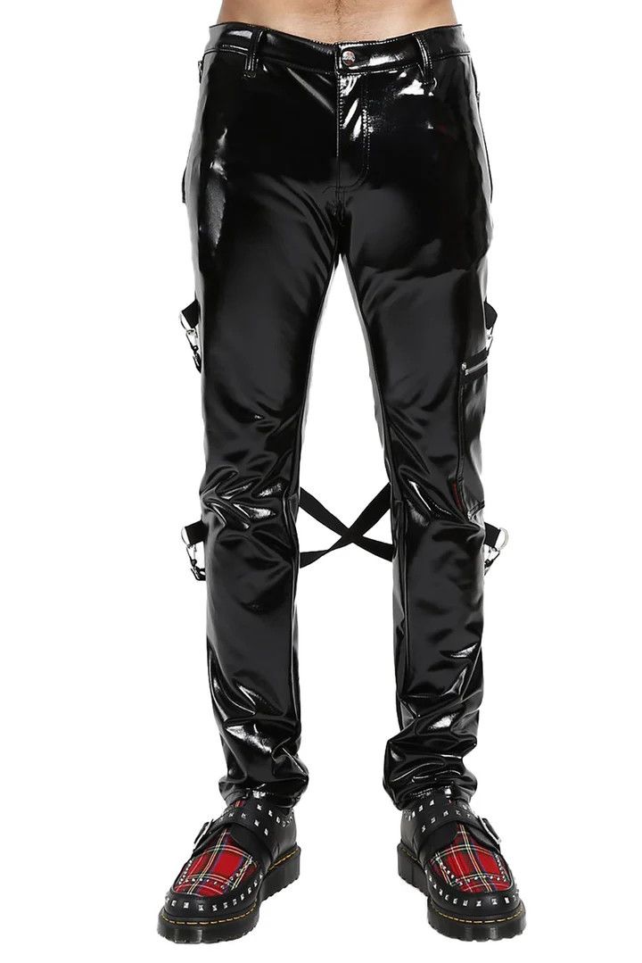 Tripp NYC New TrippNYC Vinyl PVC Skinny Bondage Pants Men’s Size 32 Size US 32 / EU 48 - 1 Thumbnail