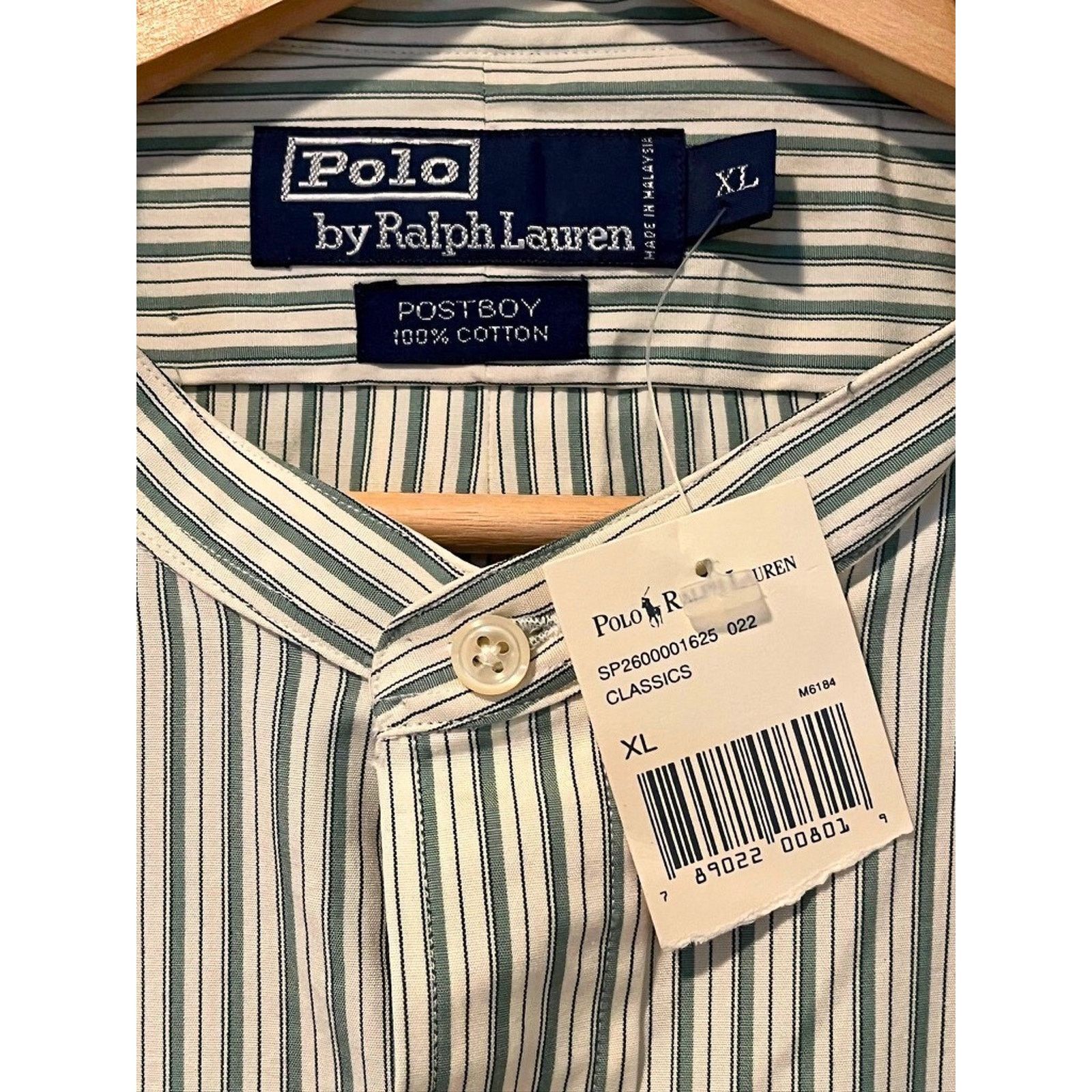 Polo Ralph Lauren Postboy Striped Button Shirt XL Deadstock