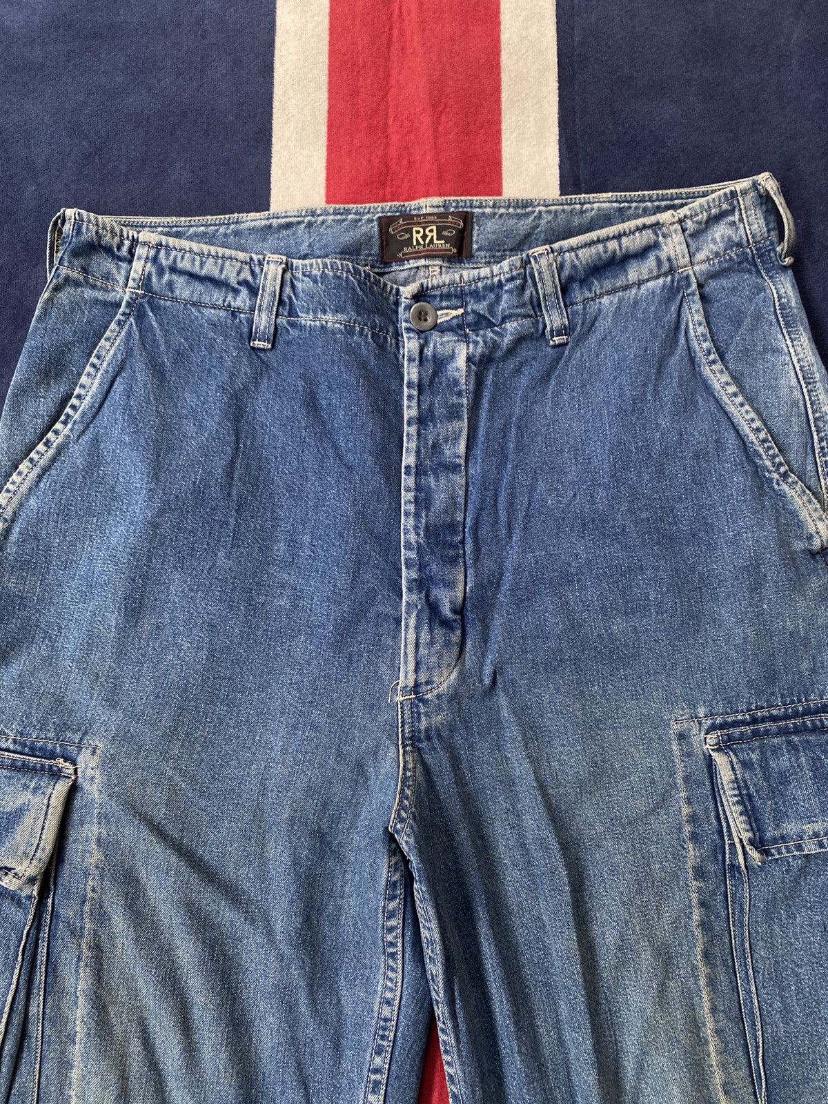 Polo Ralph Lauren × Vintage Polo Ralph Lauren Duble RL Vintage Cargo Denim Pants Size US 32 / EU 48 - 4 Thumbnail