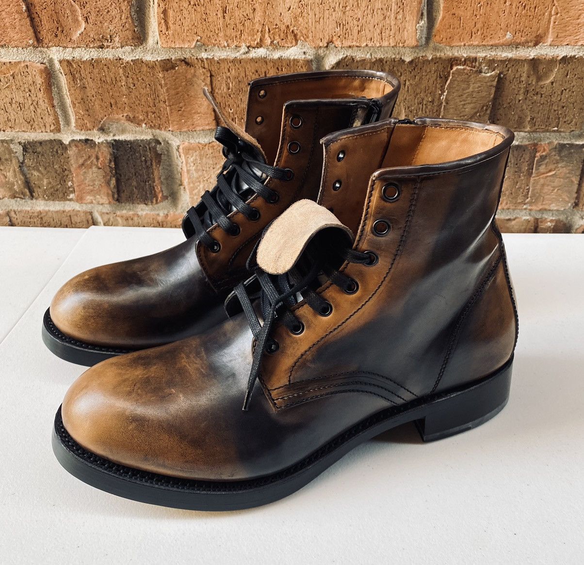 Dsquared2 Dsquared2 🇮🇹 marbled Brown calf Goodyear ankle boots 12 NEW Size US 12 / EU 45 - 1 Thumbnail