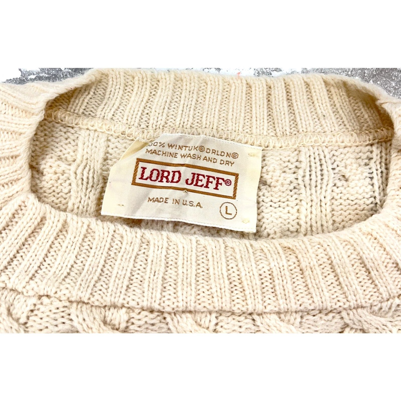 Vintage VINTAGE Lord Jeff Sweater Men L White Cable-Knit Pullover Size US L / EU 52-54 / 3 - 2 Thumbnail