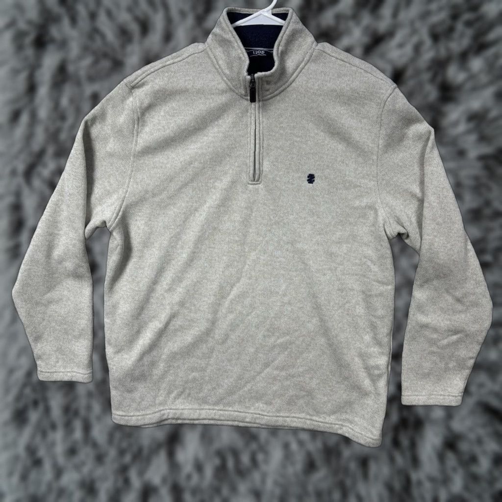 Izod IZOD 1/4 Zip Pullover Sweater XL Classic Preppy Dad Grandpa Golf Light Academia Men Knit Fleece Gray Size US XL / EU 56 / 4 - 1 Thumbnail