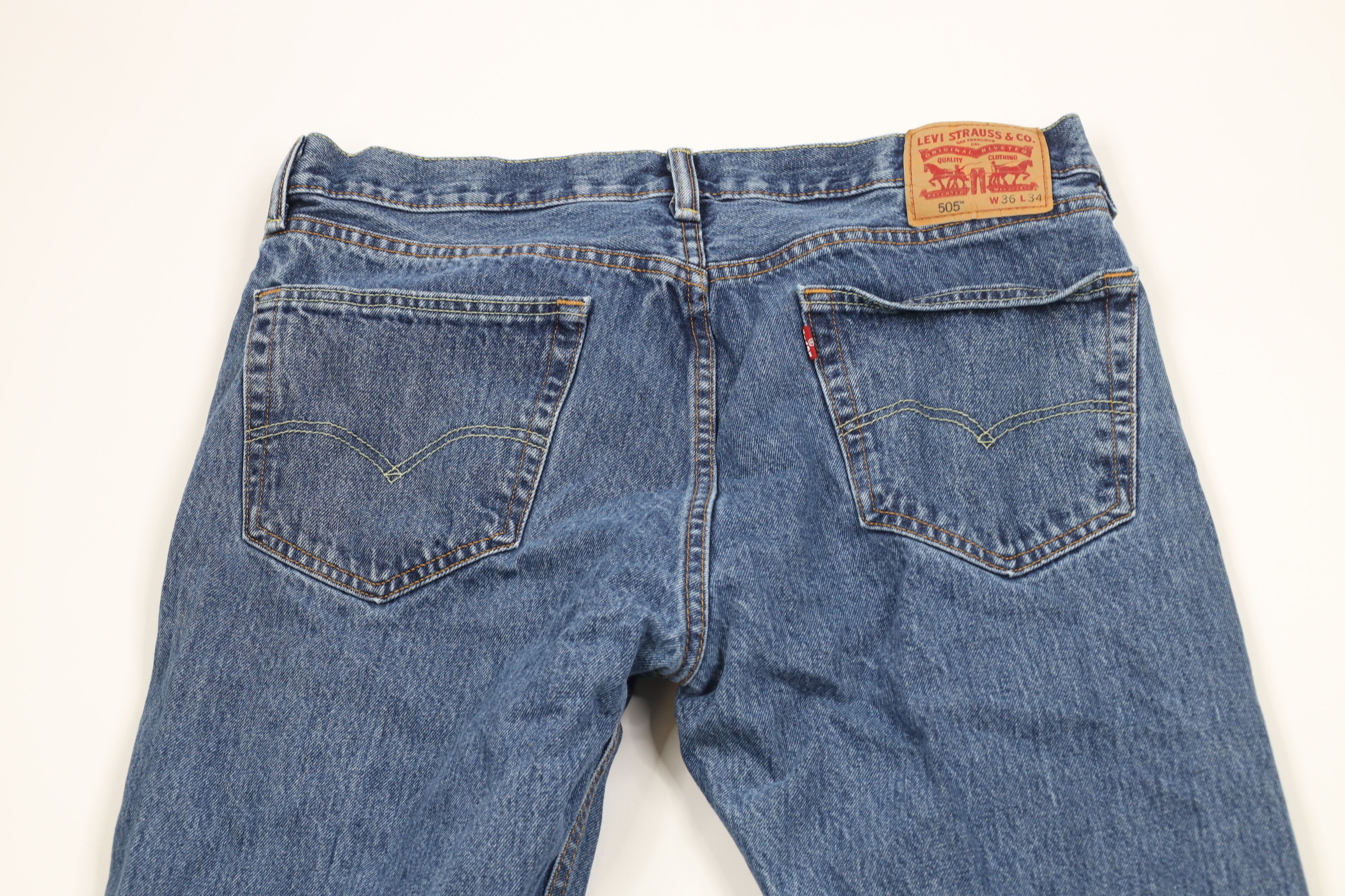 Levi's × Vintage Vintage Y2K Levis 505 Regular Fit Denim Jeans Blue Cotton Size US 36 / EU 52 - 10 Thumbnail