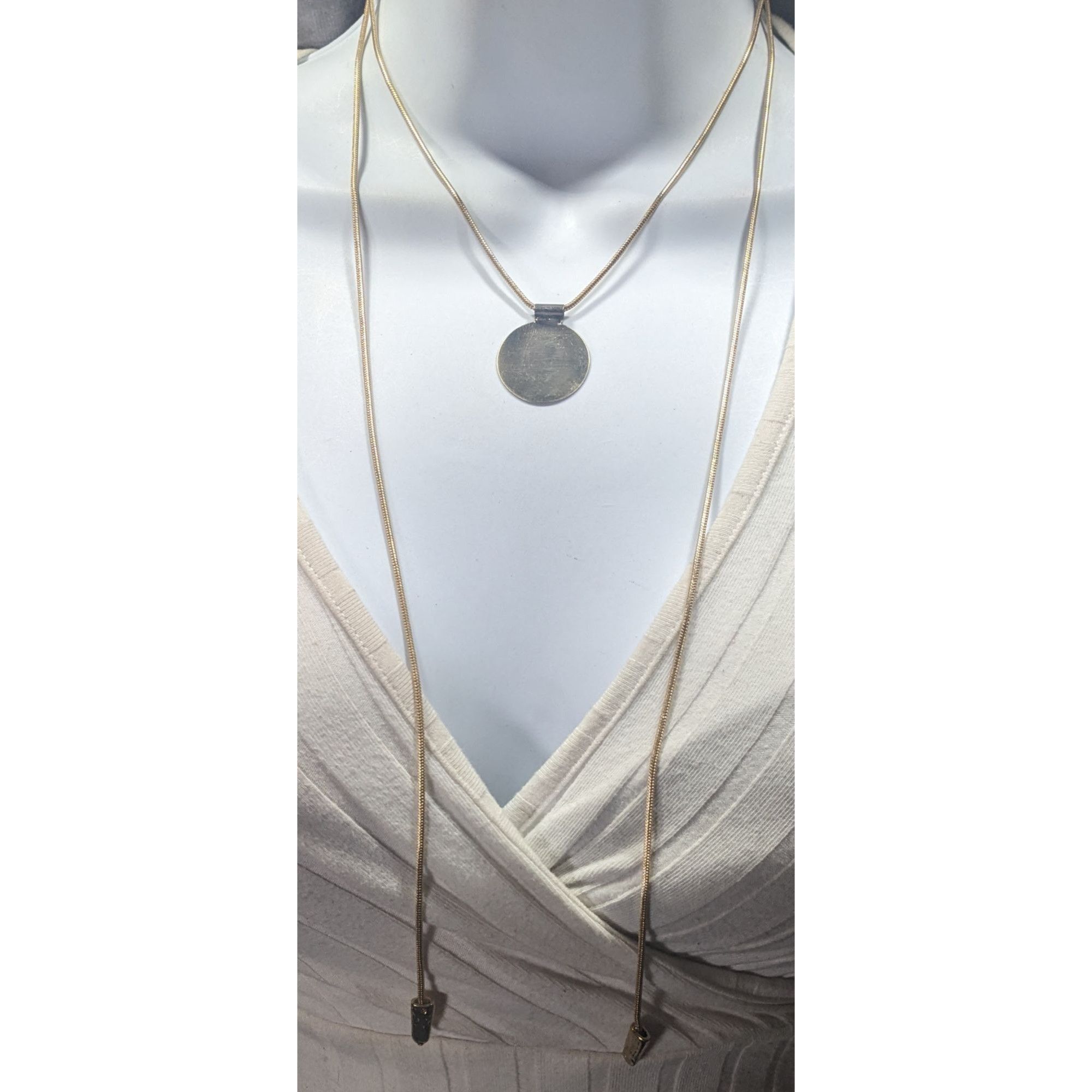 Other Snake Chain Wrap Necklace With Disc Pendant Gold Tone Size ONE SIZE - 2 Thumbnail