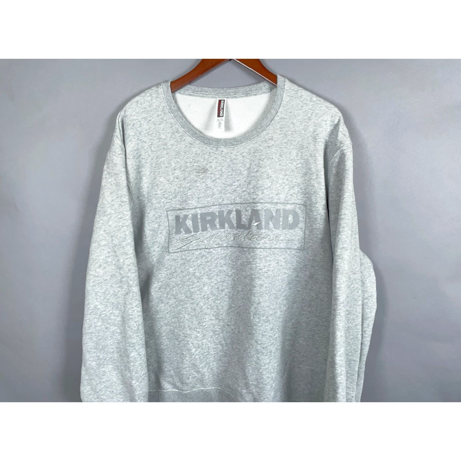 Vintage Kirkland Signature Logo Crewneck Sweatshirt Adult 2XL Heather Gray Cotton Polyester | Sweatshirt | Mens | 2XL | Logo | Retro | Fall Winter | Pullover Size US XXL / EU 58 / 5 - 4 Thumbnail