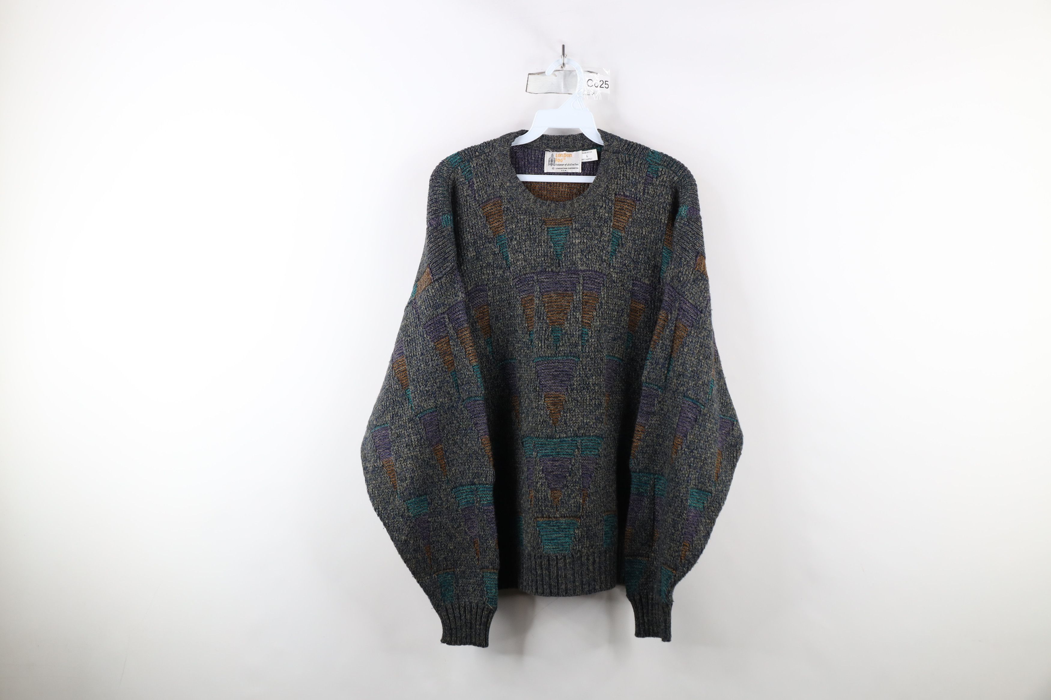 Vintage Vintage 90s Coogi Style Diamond Ribbed Knit Dad Sweater USA Size US L / EU 52-54 / 3 - 1 Thumbnail