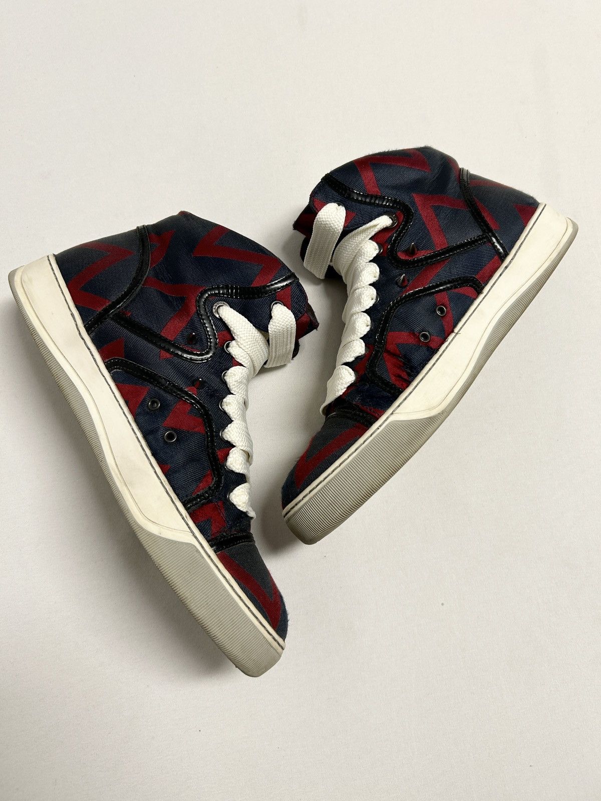 Lanvin SS2012 Zig-Zag Spiked High Top Sneakers Size US 8 / EU 41 - 3 Thumbnail