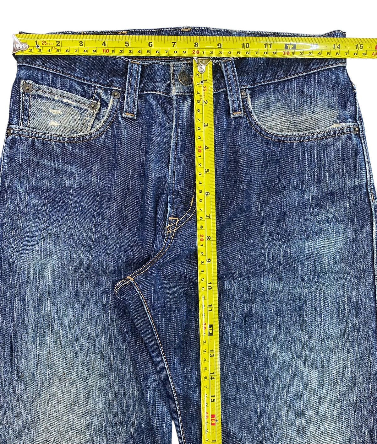 Edwin Edwin 404 Faded Wash Ripped Style Boot Cut Jeans Size US 29 - 9 Thumbnail