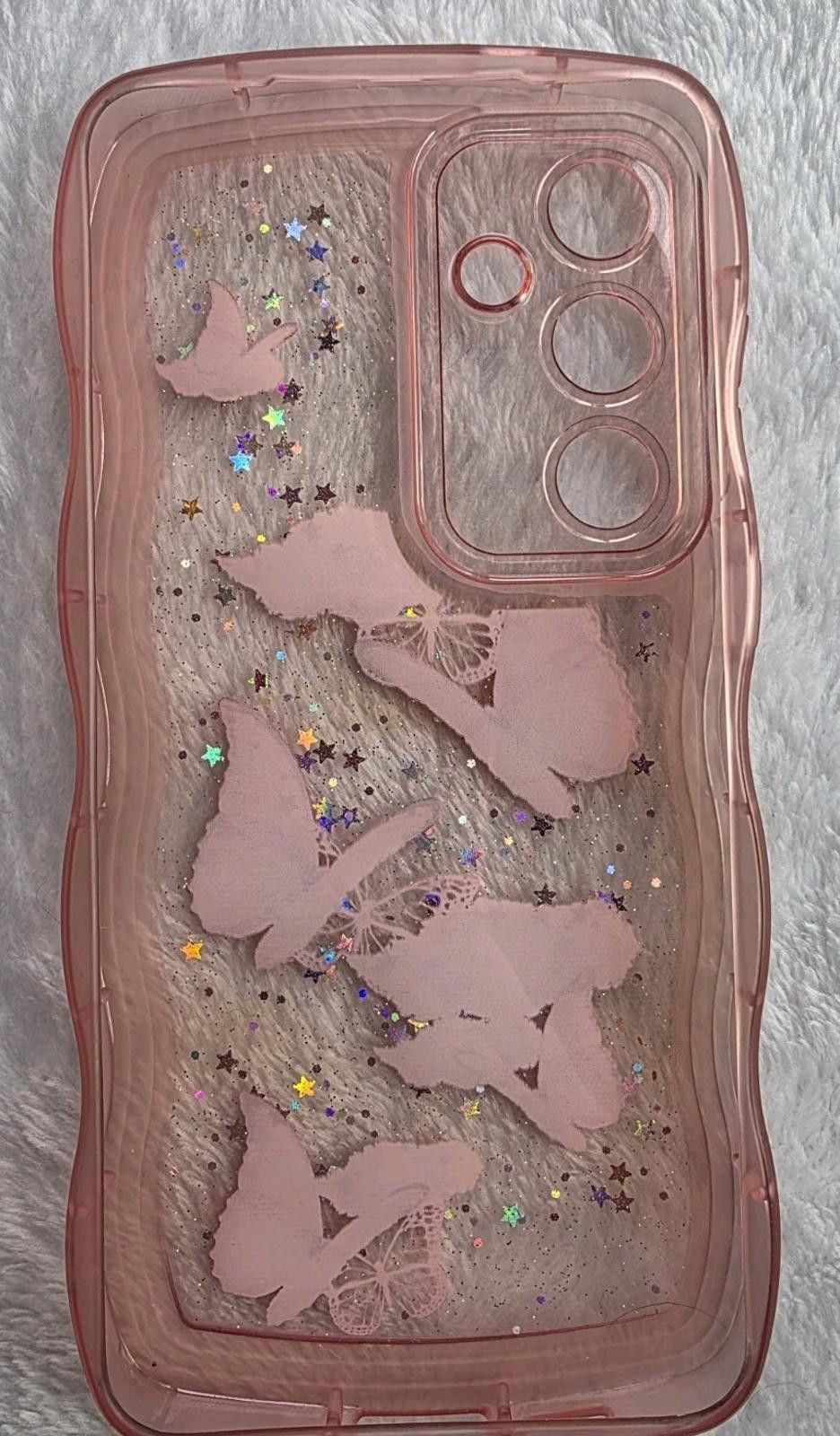Other Wavey Butterfly Sparkly Pink Case Samsung Galaxy S24+ S24 Pl Size ONE SIZE - 4 Thumbnail