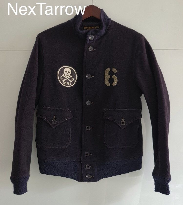 Freewheelers Freewheels Exclusive Skeleton Squadron A1 Wool Jacket- Size US L / EU 52-54 / 3 - 1 Thumbnail