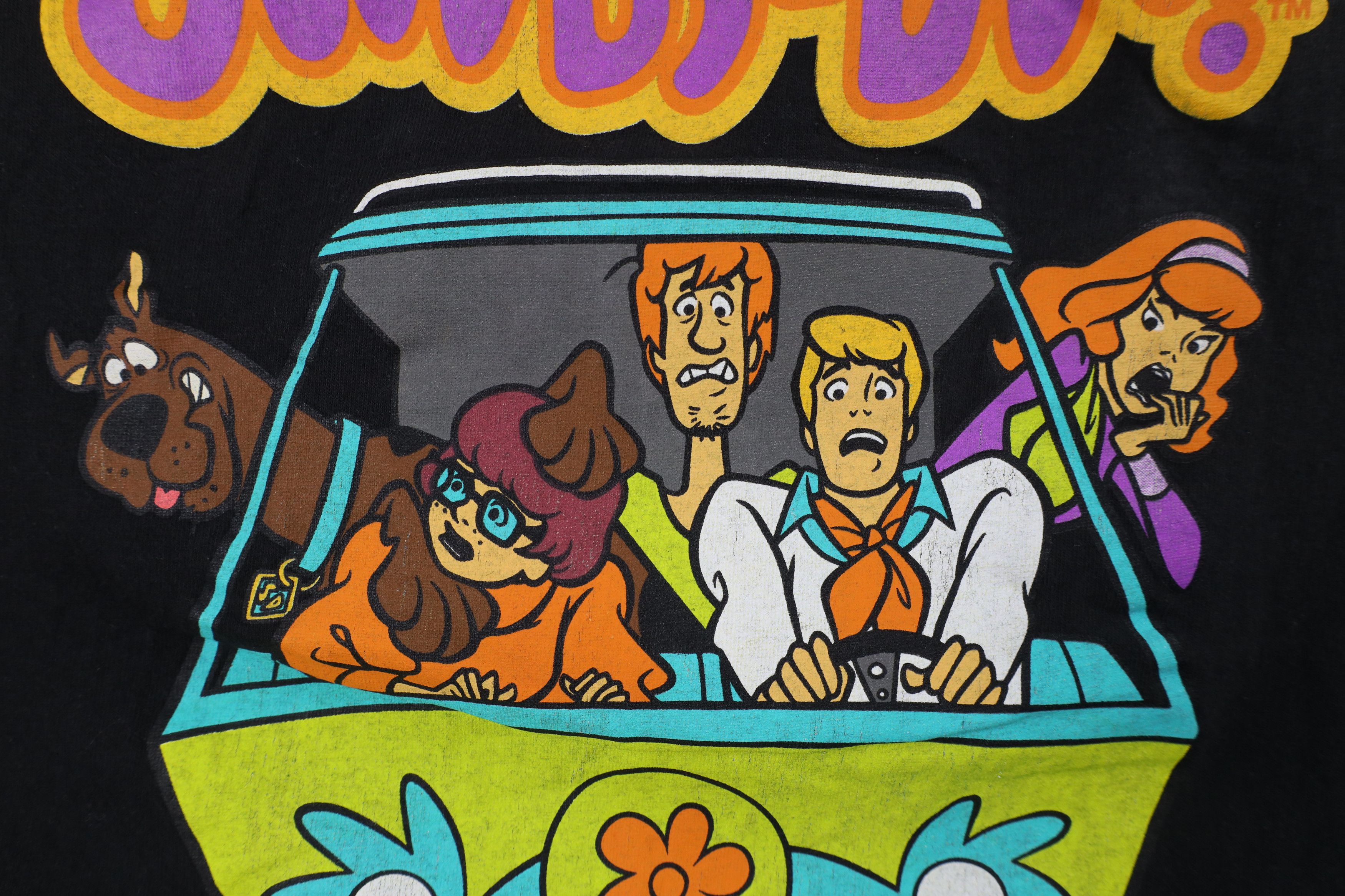 Vintage Vintage 90s Scooby Doo Cartoon T-Shirt Black Cotton Size US XL / EU 56 / 4 - 5 Thumbnail