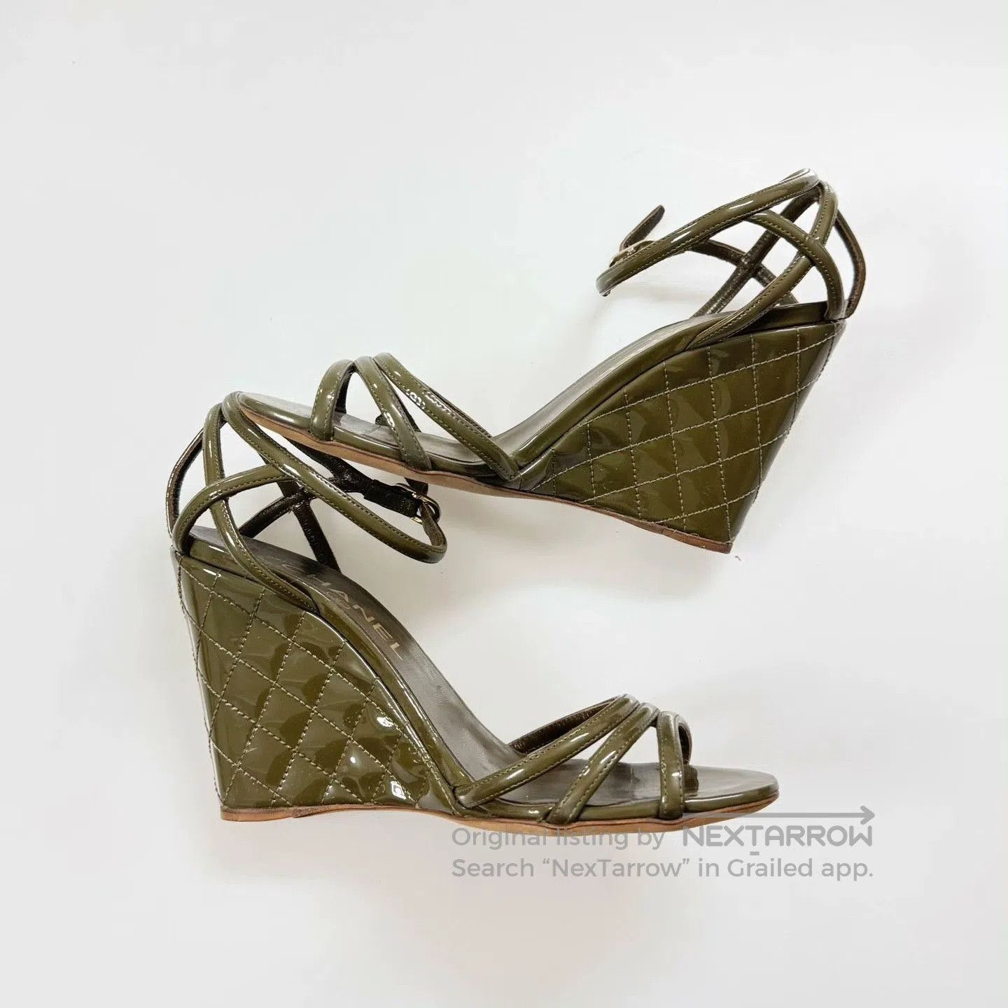 Chanel Chanel Brown Strappy High Heel Sandals. Size US 6 / IT 36 - 4 Thumbnail