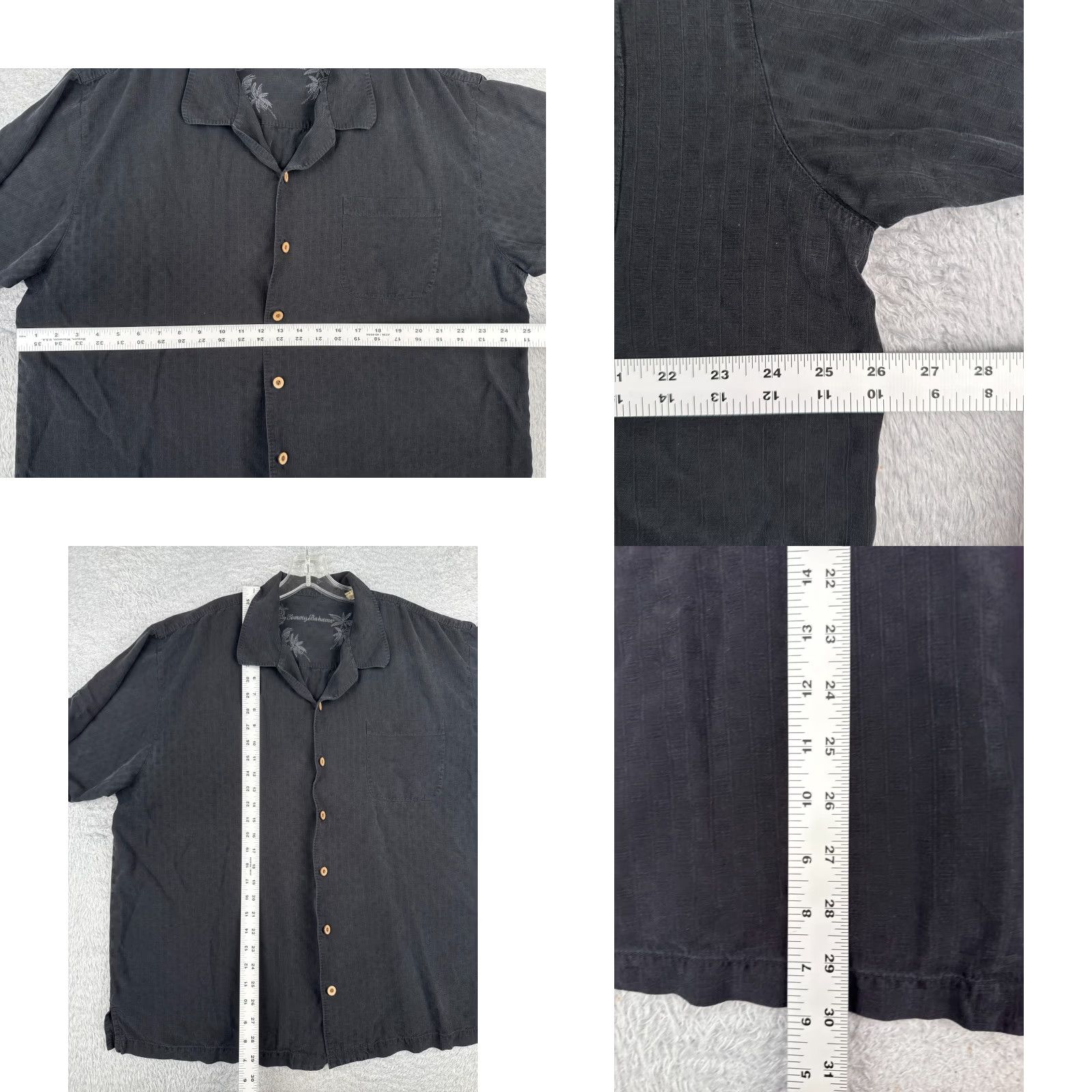 Tommy Bahama VINTAGE Tommy Bahama Shirt Men Extra Large XLX Black Palm 100% Silk Button Up Hawaiian Aloha Beach Vacation Resort Mens XL Size US XL / EU 56 / 4 - 8 Thumbnail