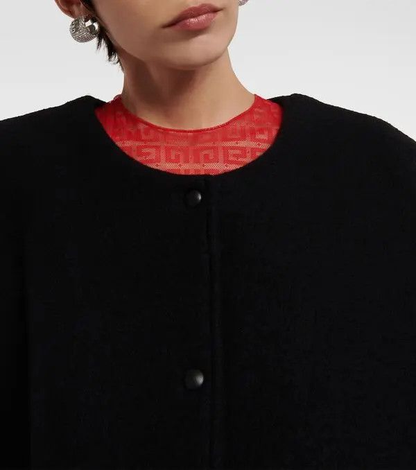 Givenchy o1srvl11e0125 Oversized Wool Blend Varsity Jacket in Black Size S / US 4 / IT 40 - 5 Thumbnail