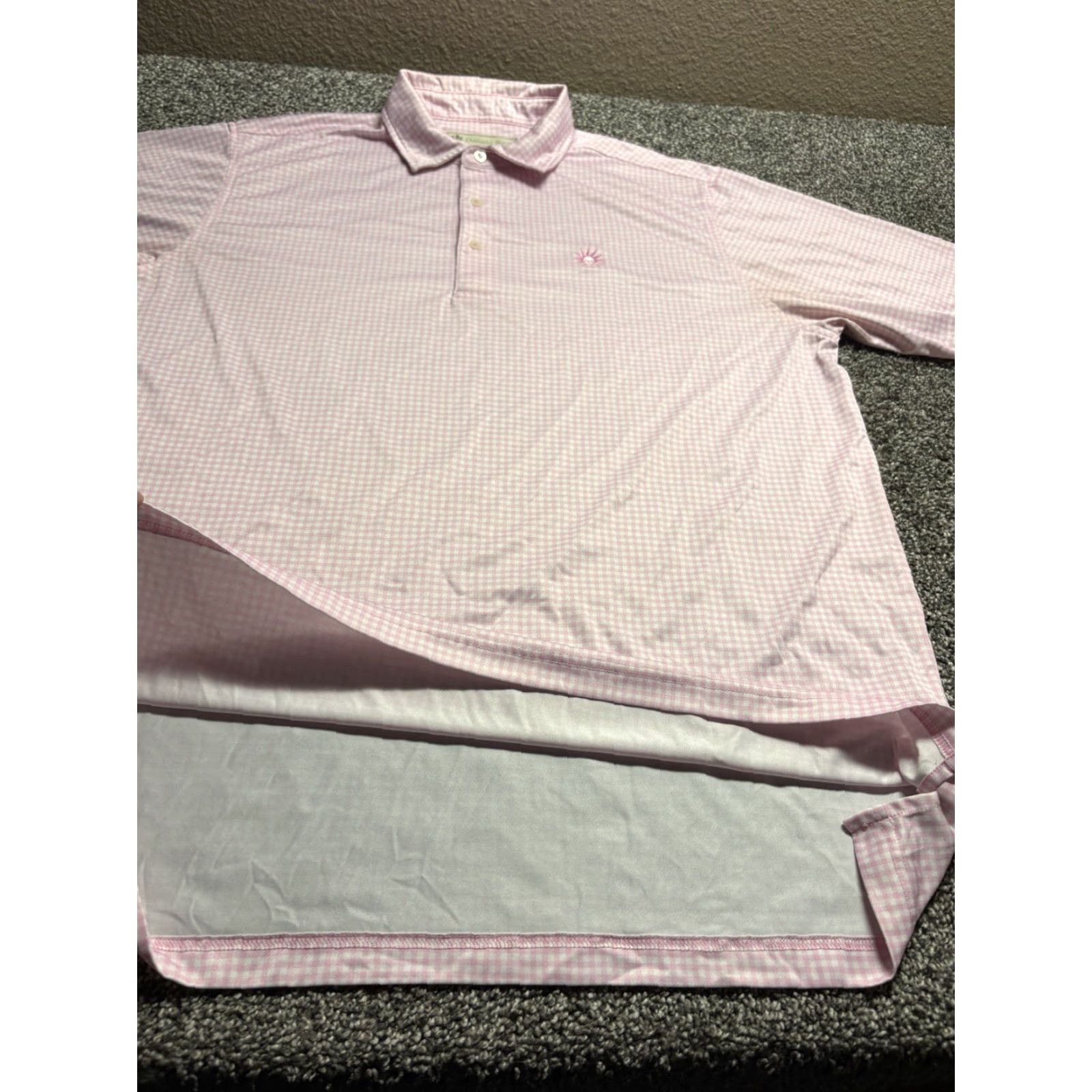 Vintage Donald Ross Polo Shirt Mens Large Pink Gingham Check Performance Golf Shirt Size US L / EU 52-54 / 3 - 5 Thumbnail