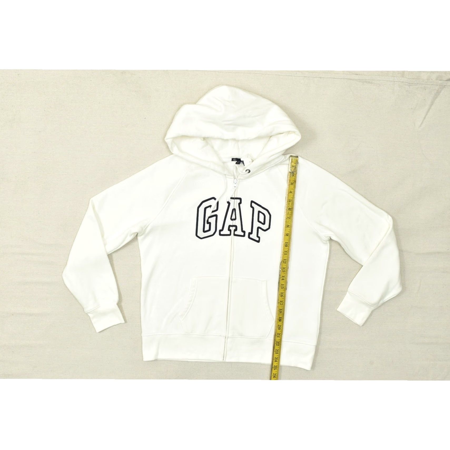 Gap VINTAGE? No. Gap Hoodie Womens XL White Full Zip Logo Fleece Sweatshirt Long Sleeve Size XL / US 12-14 / IT 48-50 - 3 Thumbnail