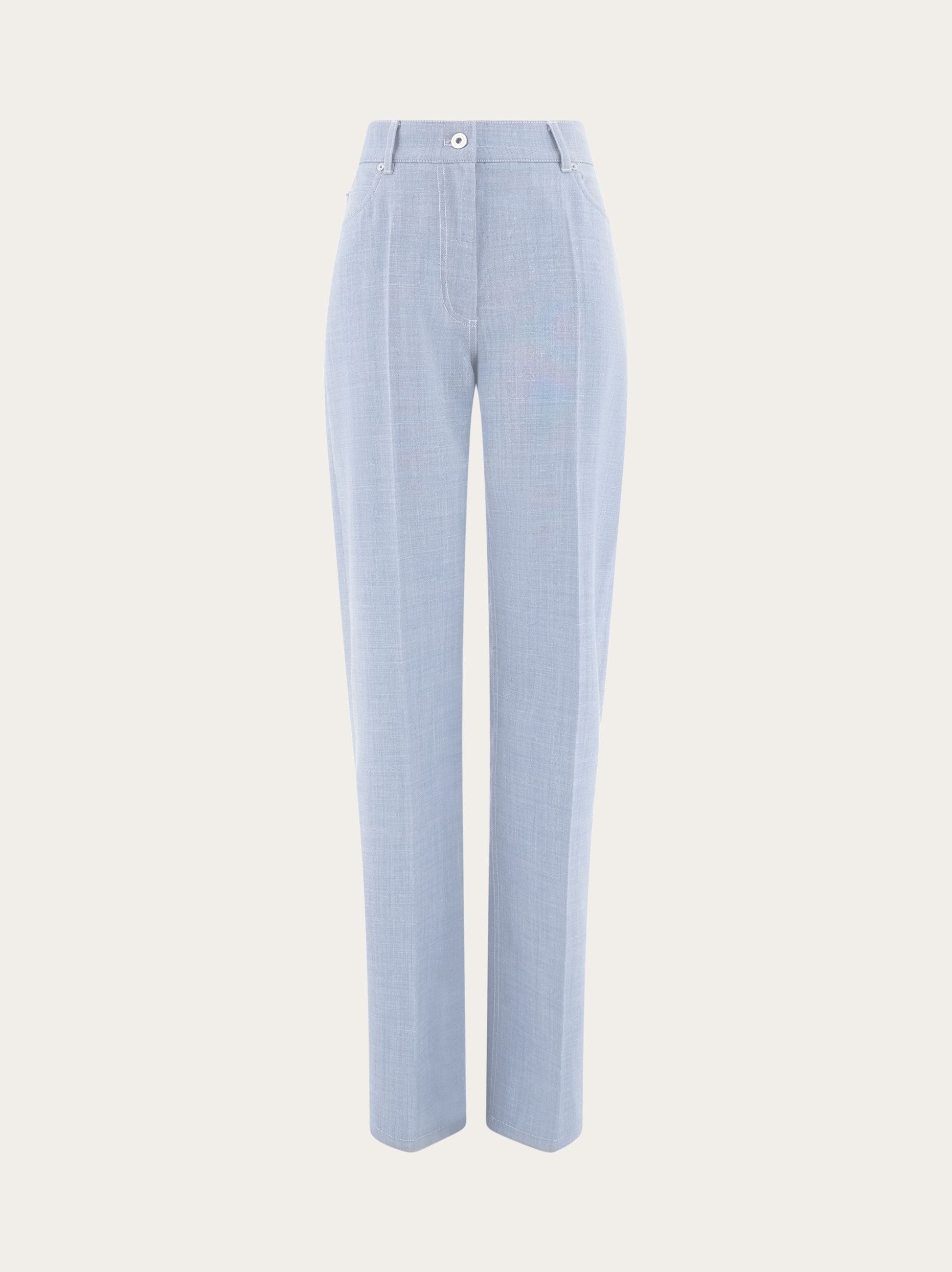 Salvatore Ferragamo o1y0426 Casual Pant in Blue Size 28" / US 6 / IT 42 - 1 Thumbnail