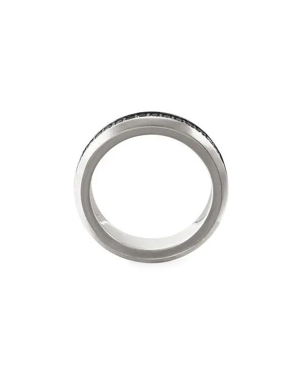 David Yurman o1w1db10325 Size:OS/ Ring with Black Diamonds in Silver Size ONE SIZE - 2 Thumbnail