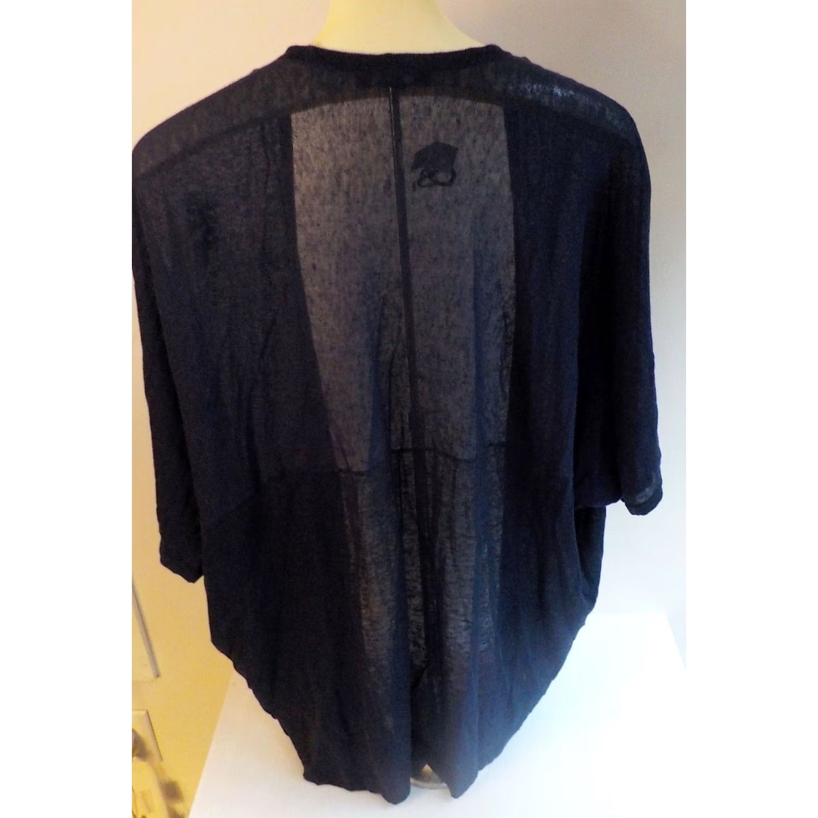 Vintage VINTAGE A PEA IN THE POD Maternity Lightweight SS Cardigan Sweater-Navy-SZ MED NWT Size M / US 6-8 / IT 42-44 - 5 Thumbnail