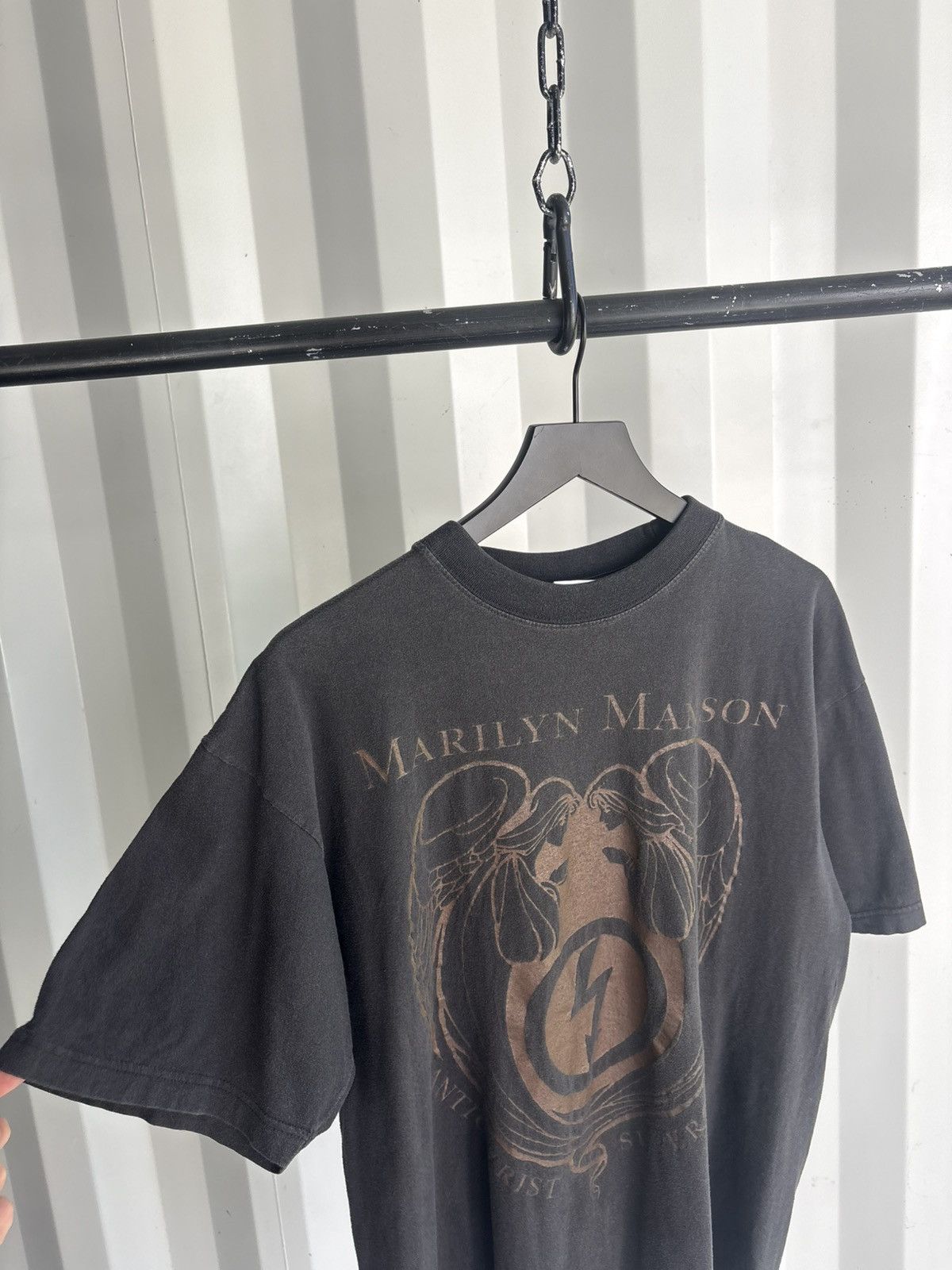Band Tees Vintage Marilyn Manson Shirt Distressed Faded GRUNGE Band Size US XL / EU 56 / 4 - 4 Thumbnail