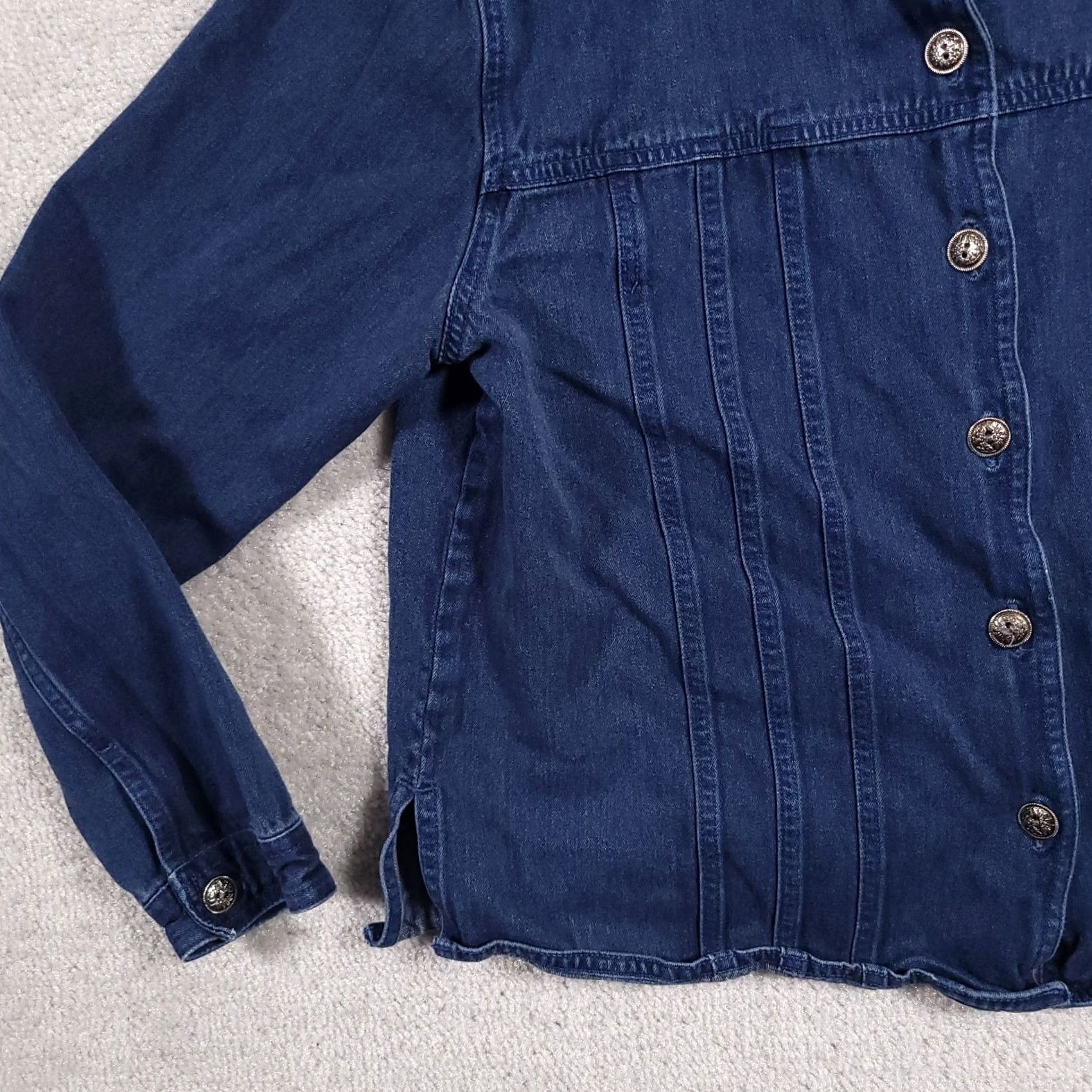 Vintage Christopher & Banks Jean Jacket Women's Large Long Sleeve Collared Western Denim Blue Jacket Size L / US 10 / IT 46 - 5 Thumbnail