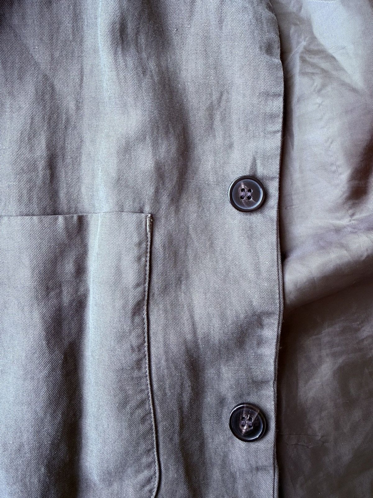 Officine Generale Officine Générale Harrison Linen Cotton Overshirt - Green Size US M / EU 48-50 / 2 - 8 Thumbnail