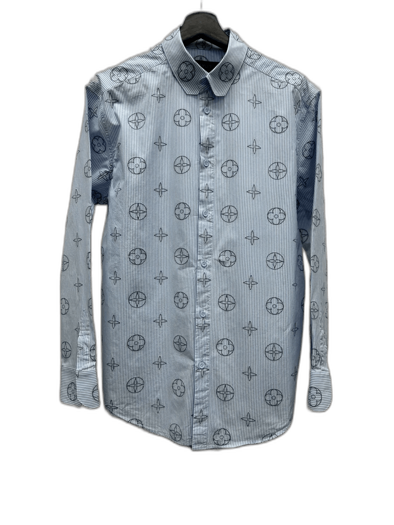 Louis Vuitton Louis Vuitton Striped Shirt with Logo Print-yf Size US L / EU 52-54 / 3 - 1 Thumbnail