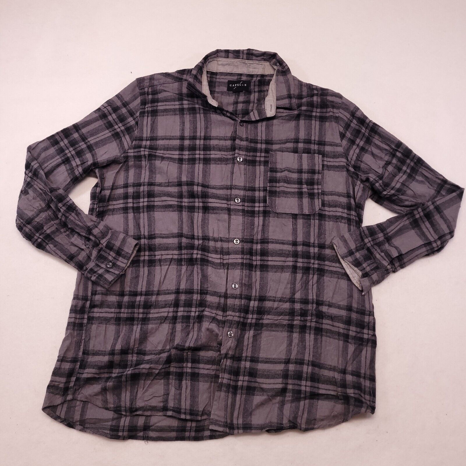 Capsule Capsule Tartan FlannelLong Sleeve Shirt Mens Size XL Gray Size US XL / EU 56 / 4 - 2 Thumbnail