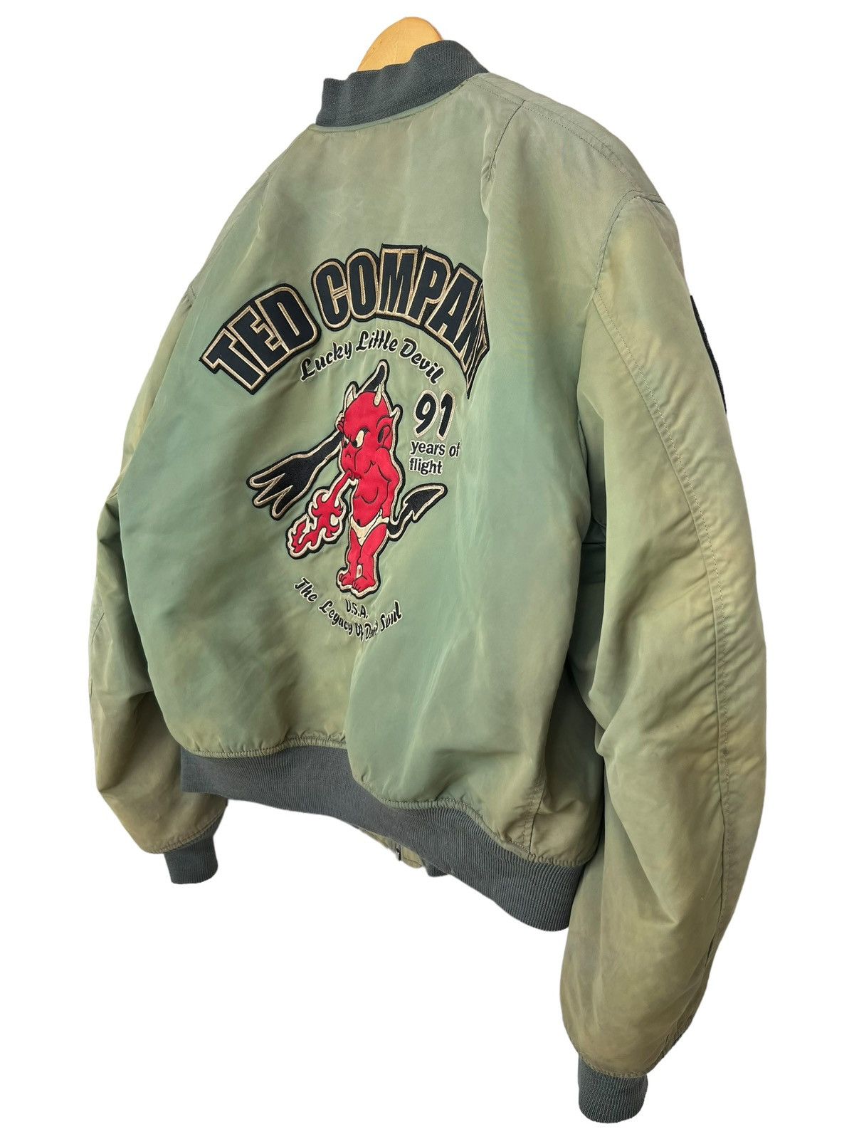 Tedman Vtg USAF Tedman Ted Company MA1 Sunfaded Baggy Bomber Jacket Size US L / EU 52-54 / 3 - 7 Thumbnail