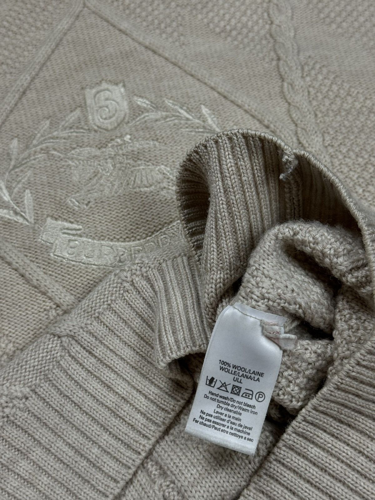 Burberry × Vintage Vintage rare sweater Burberry central logo original item Size US L / EU 52-54 / 3 - 4 Thumbnail