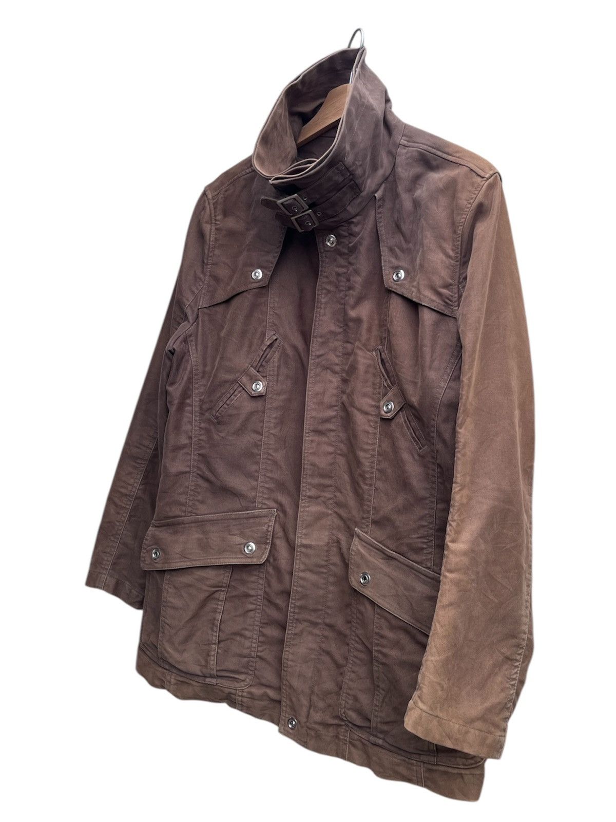14th Addiction × Japanese Brand × Yasuyuki Ishii Atelier Sab Co Ltd Moleskin Buckle Neck Barbour-style Jacket Size US M / EU 48-50 / 2 - 6 Thumbnail