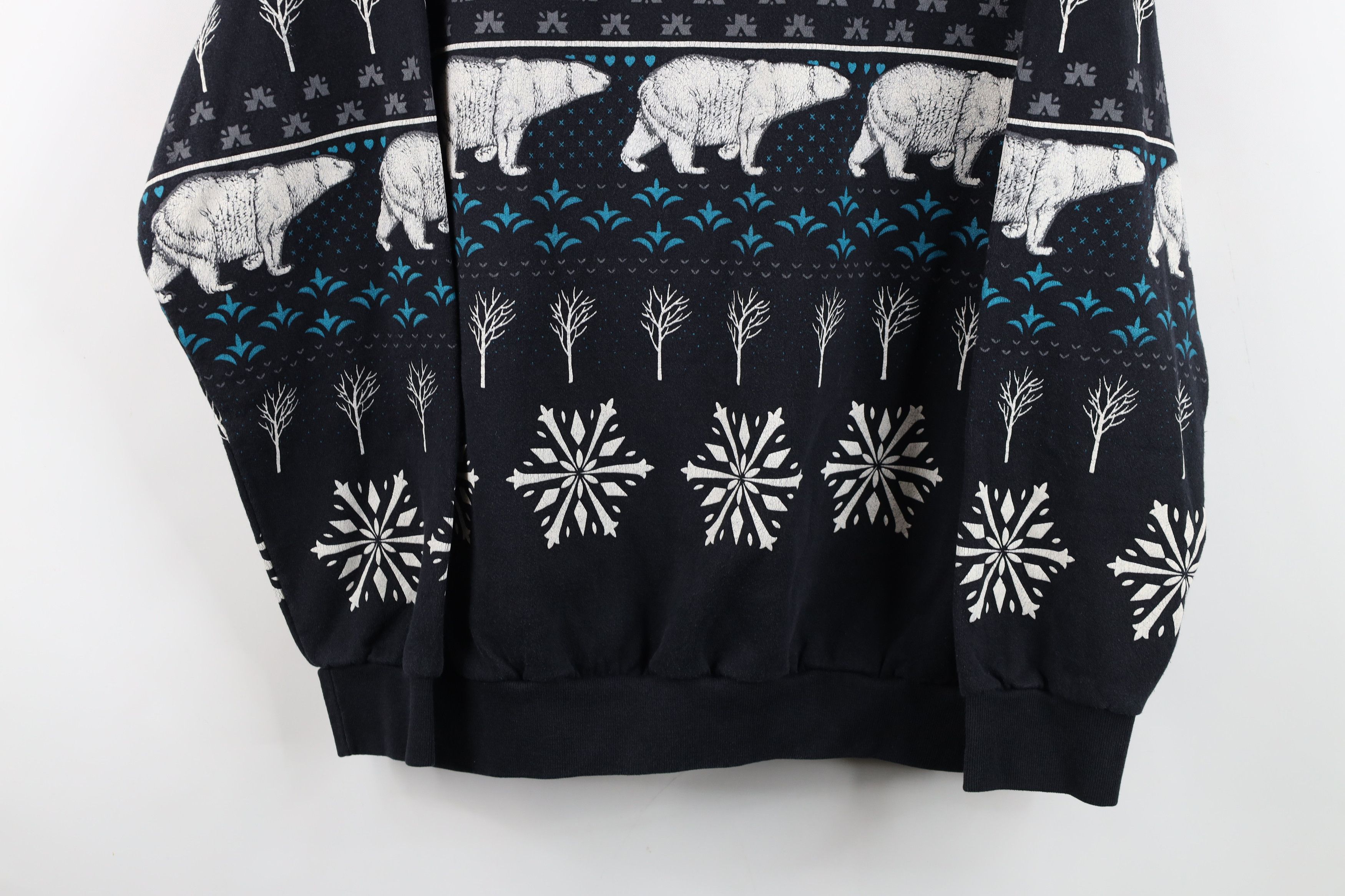 Vintage Vintage 90s Streetwear Polar Bear All Over Print Sweatshirt Size XL / US 12-14 / IT 48-50 - 3 Thumbnail