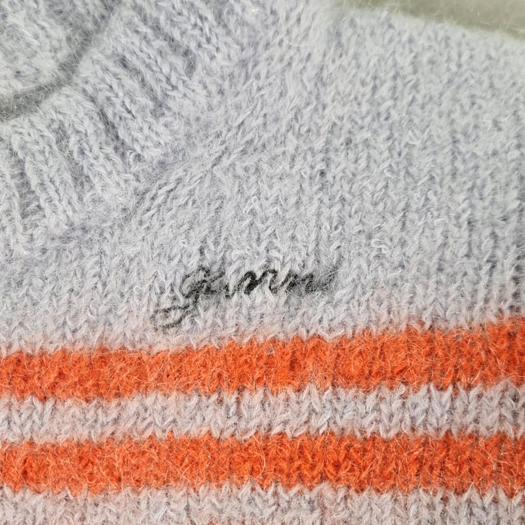 Ganni GANNI Jumper Striped Pullover Purple Lilac Small Wool Mohair Polyamide Mock Neck Long Sleeve TIGHT-KNIT Casual Womens Ladies Clothing Size S / US 4 / IT 40 - 4 Thumbnail